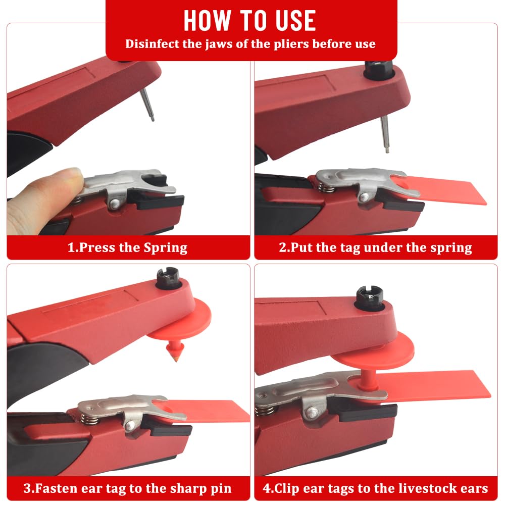 100 Nummerierte Viehohrmarken Set Mit Zange - Für Rinder, Pferde, Schweine & Schafe