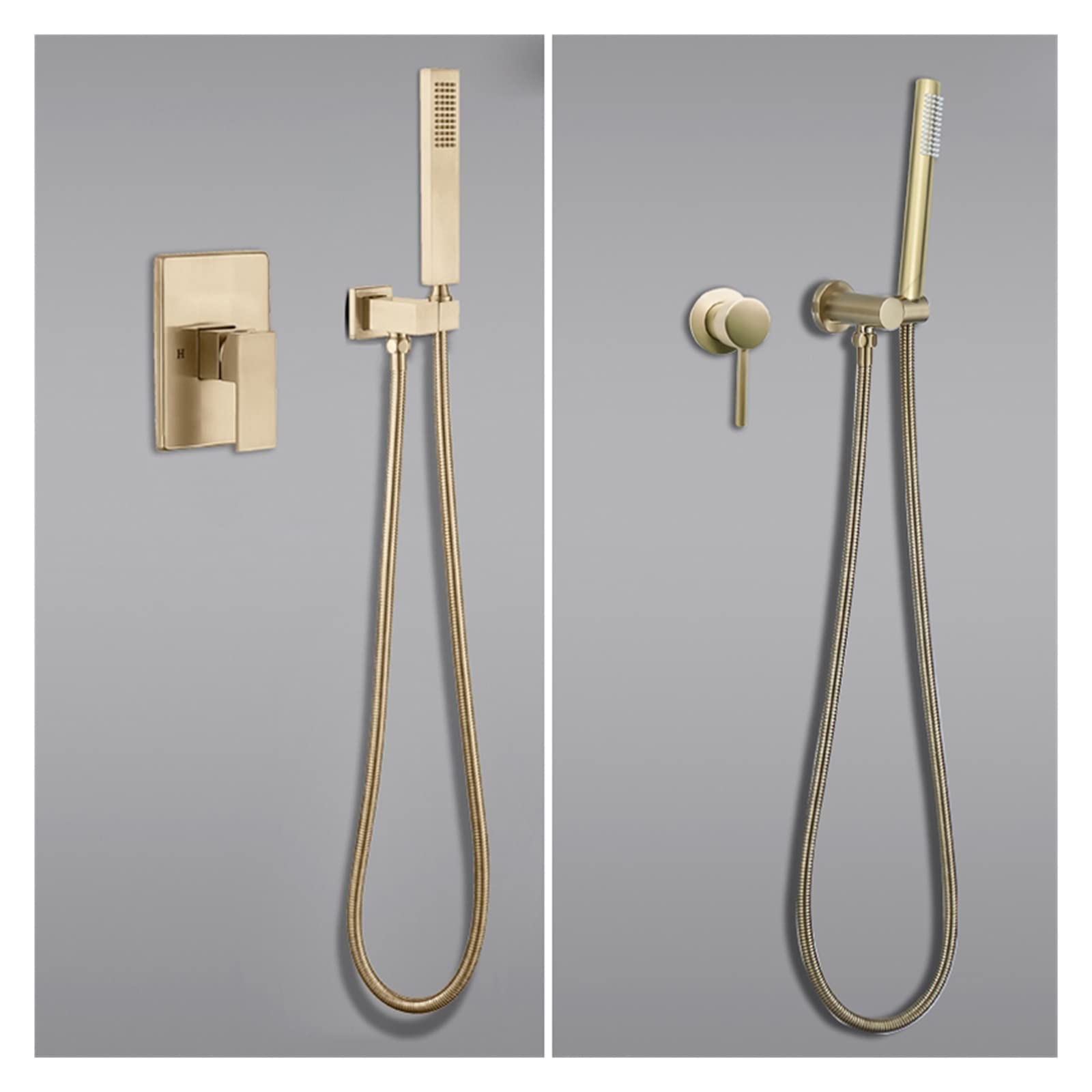 Ensemble de douche à main en or brossé chic pour salle de bain moderne