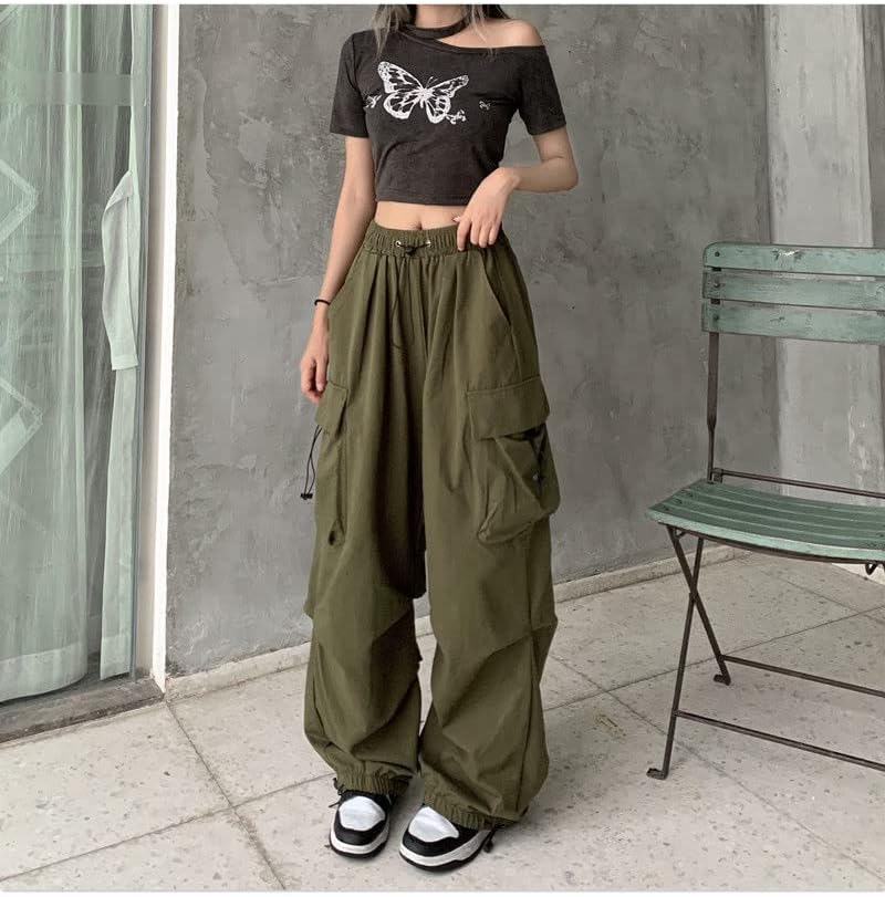 Women Cargo Pants Baggy Y2K Clothing Multi Pockets High Waist Loose Straight Leg Pants Vintage Grunge Aesthetic Clothes - Image 5