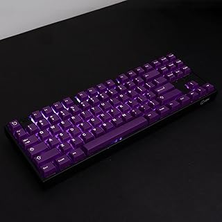 mintcaps Purple Translucent Keycaps Doubleshot Cherry Profile Keycaps Full Set 121 Keys Custom Keyboard Keycaps for 60% 65% 75% 100% Cherry Gateron MX Switches Mechanical Keyboard