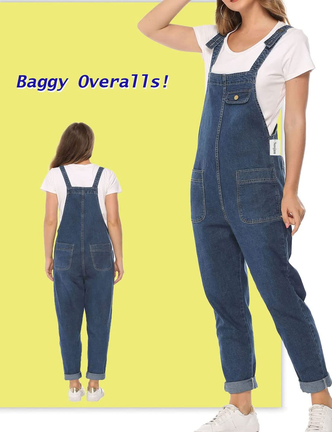 Sukany Casual Baggy Denim Jean Tuta Allentata Salopette Salopette Harem Pagliaccetto Tuta Pantaloni