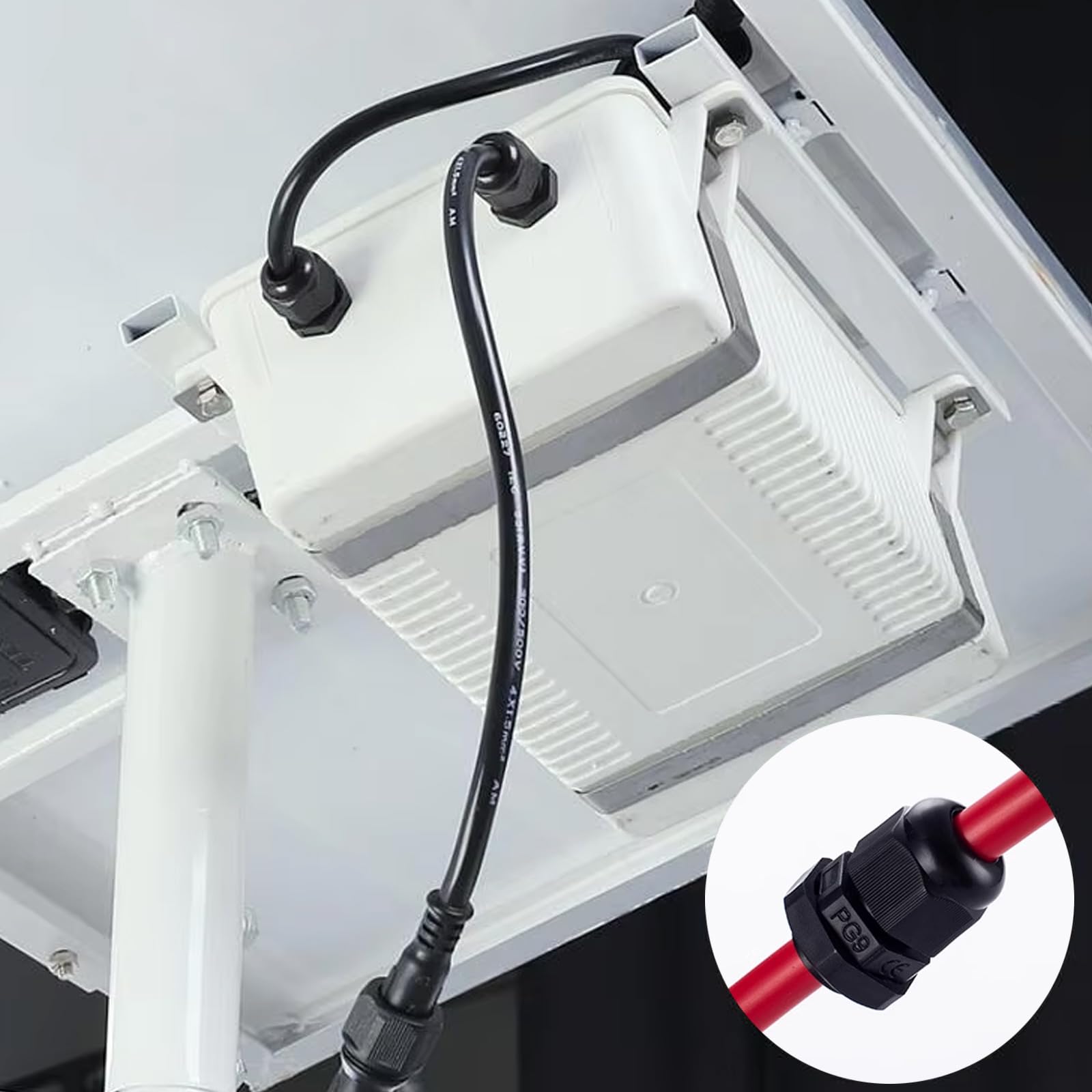 Pressacavi 100 pz Gland Giunti impermeabili regolabili, nero 3-25mm connettori per cavi impermeabili PG7 PG9 PG11 PG13.5 PG21 PG29 plastica 4 pressacavi e guarnizioni in scatola di PP
