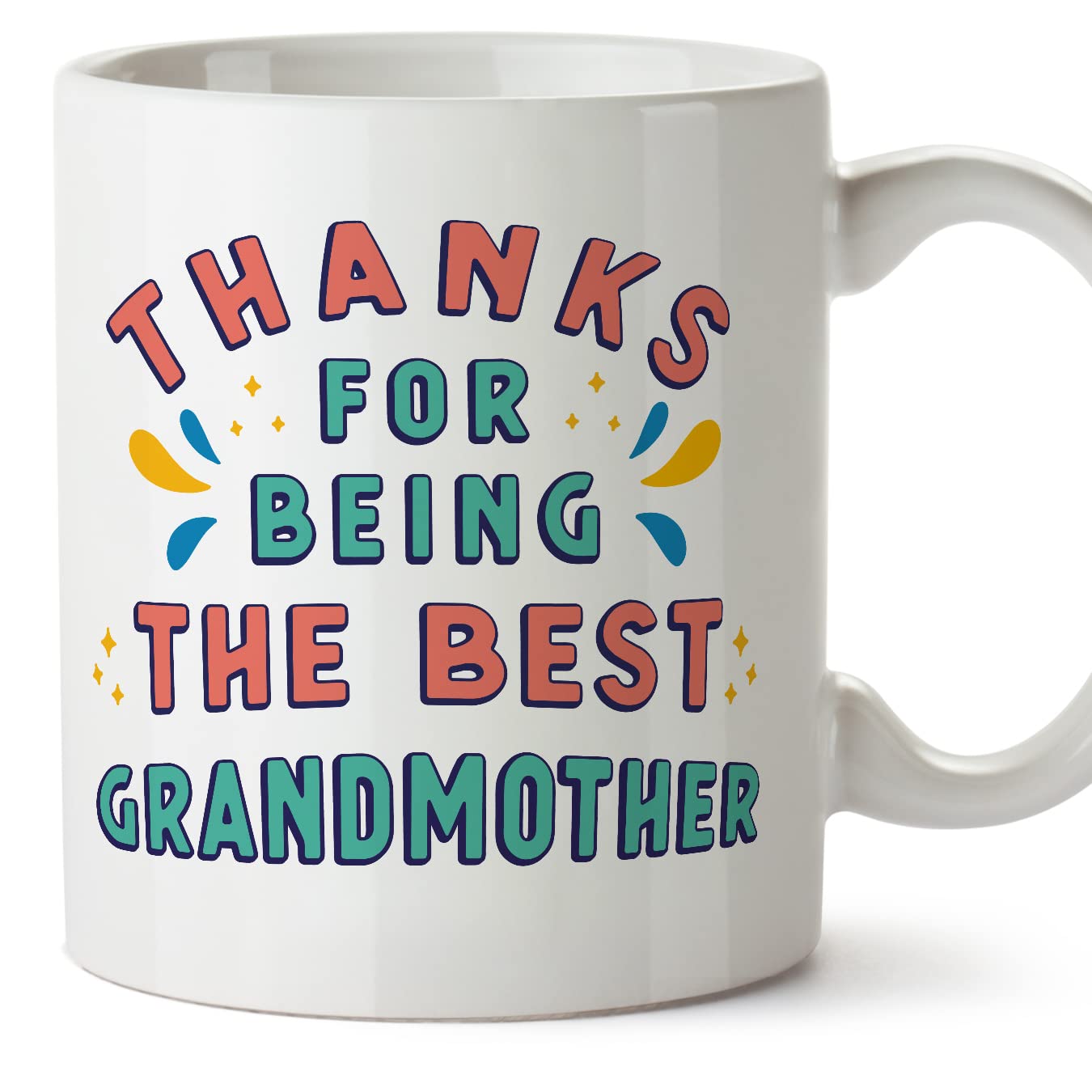 MUGFFINS Grandmother/Grandma Mug - in English - Thanks for Being the Best - Funny Gift for Grandmother's Day - Ceramic 11oz Mug