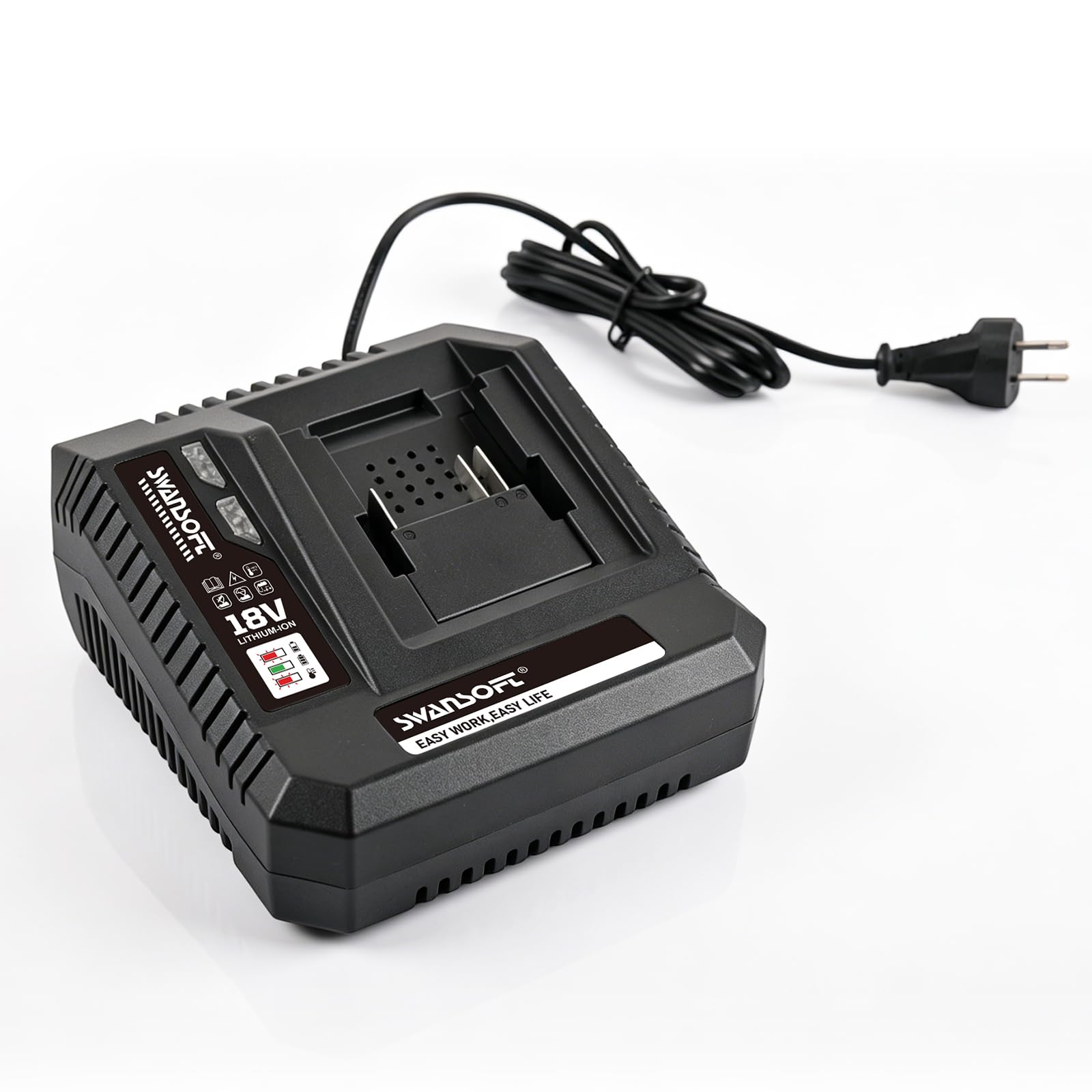 SWANSOFT Cargador de batería rápido 2 A con protección múltiple para baterías de 18 V de pinzas de presión de tubo, compatible con 301B‑12 y 302A‑12 (sin batería)