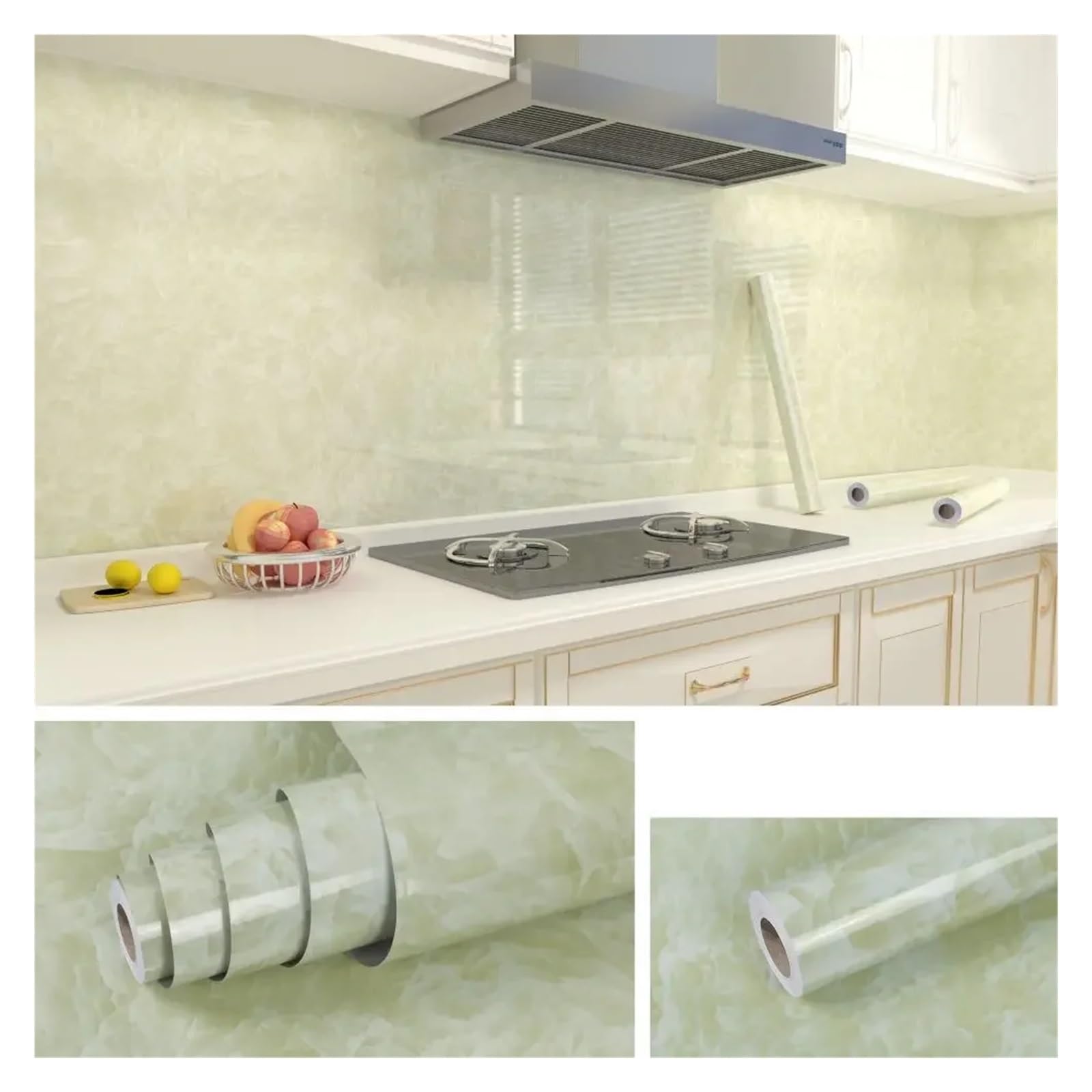 Ayztantine Color 8 Self-Adhesive Wallpaper 10M X 80Cm Marble Self Adhesive Wallpaper Waterproof Oil Proof Kitchen Stickers(,60Cm X 10M)