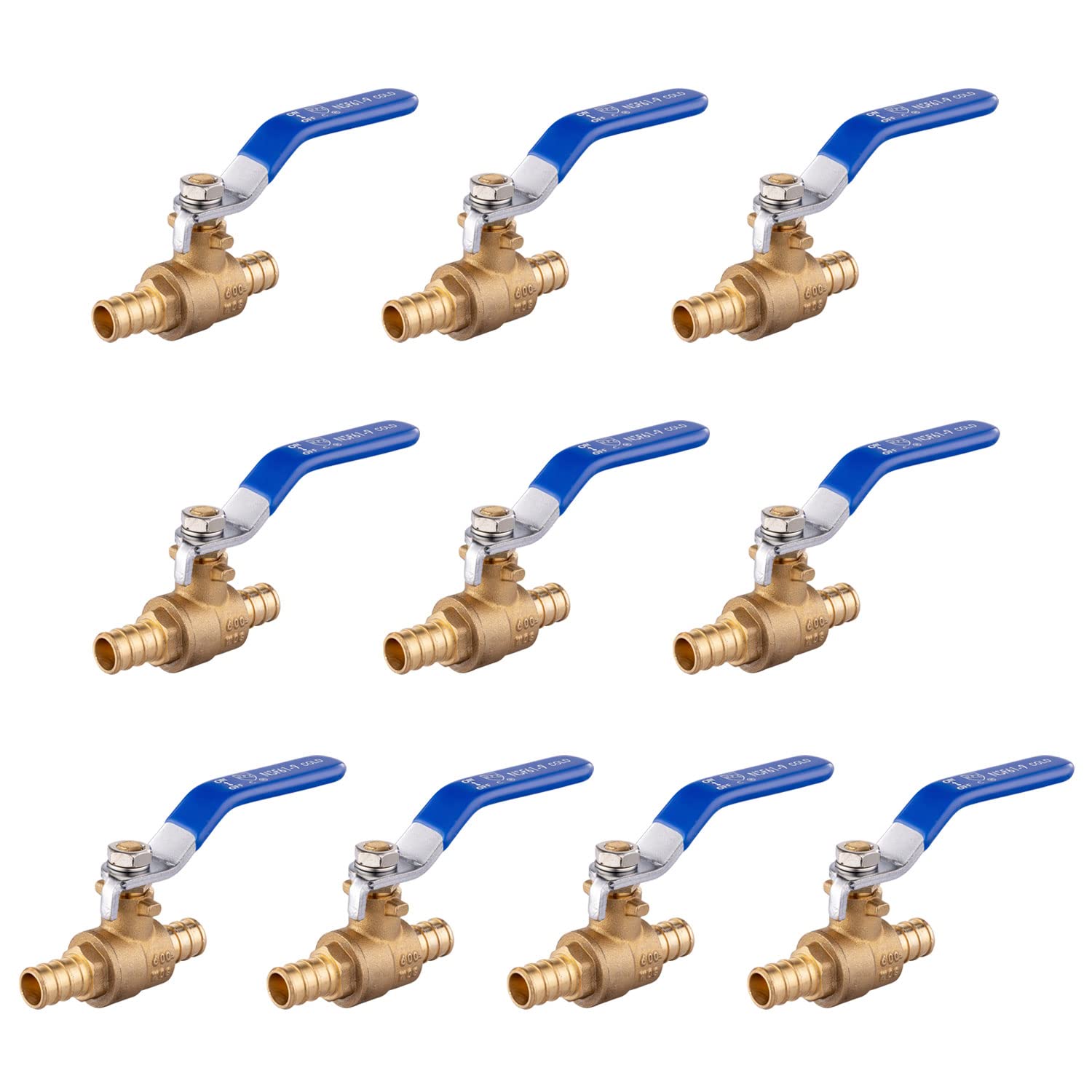 Toilet Fill Valve EFIELD Pack Of 2 - 3/4" Pex Brass Full Port Shut Off Ball Valves (Hot & Cold, No Lead, UPC Certified) Brass Shut Off Valves - View #2