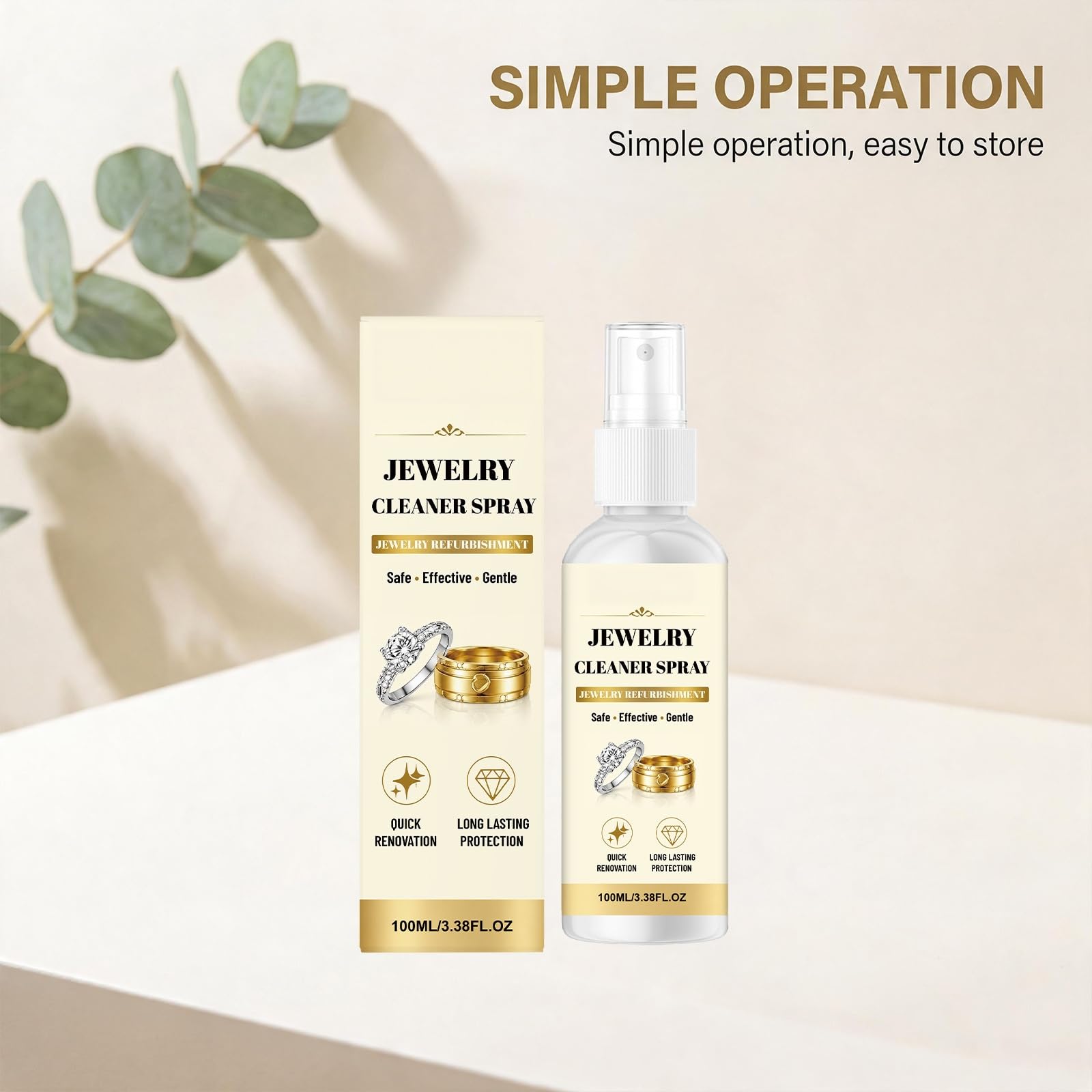 Generico Spray detergente per Gioielli, per Una brillantezza immediata | Per anelli, collane e orecchini; formula non abrasiva, lucidatura rapida, senza risciacquo, pratico formato spray