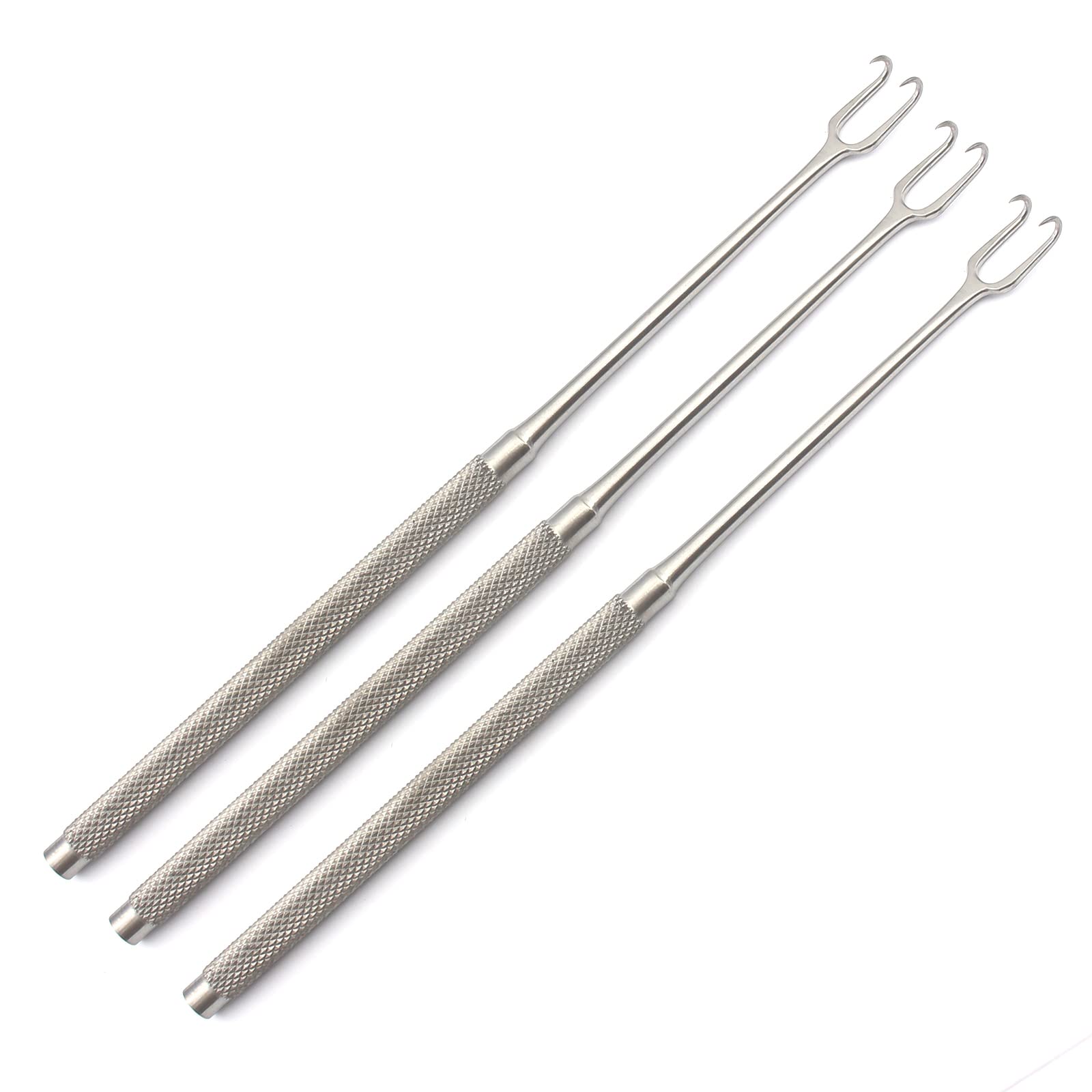 OdontoMed2011 3 PCS Joseph Hook 6.25" Double Sharp PRONGS 2MM Stainless Steel Instruments ODM