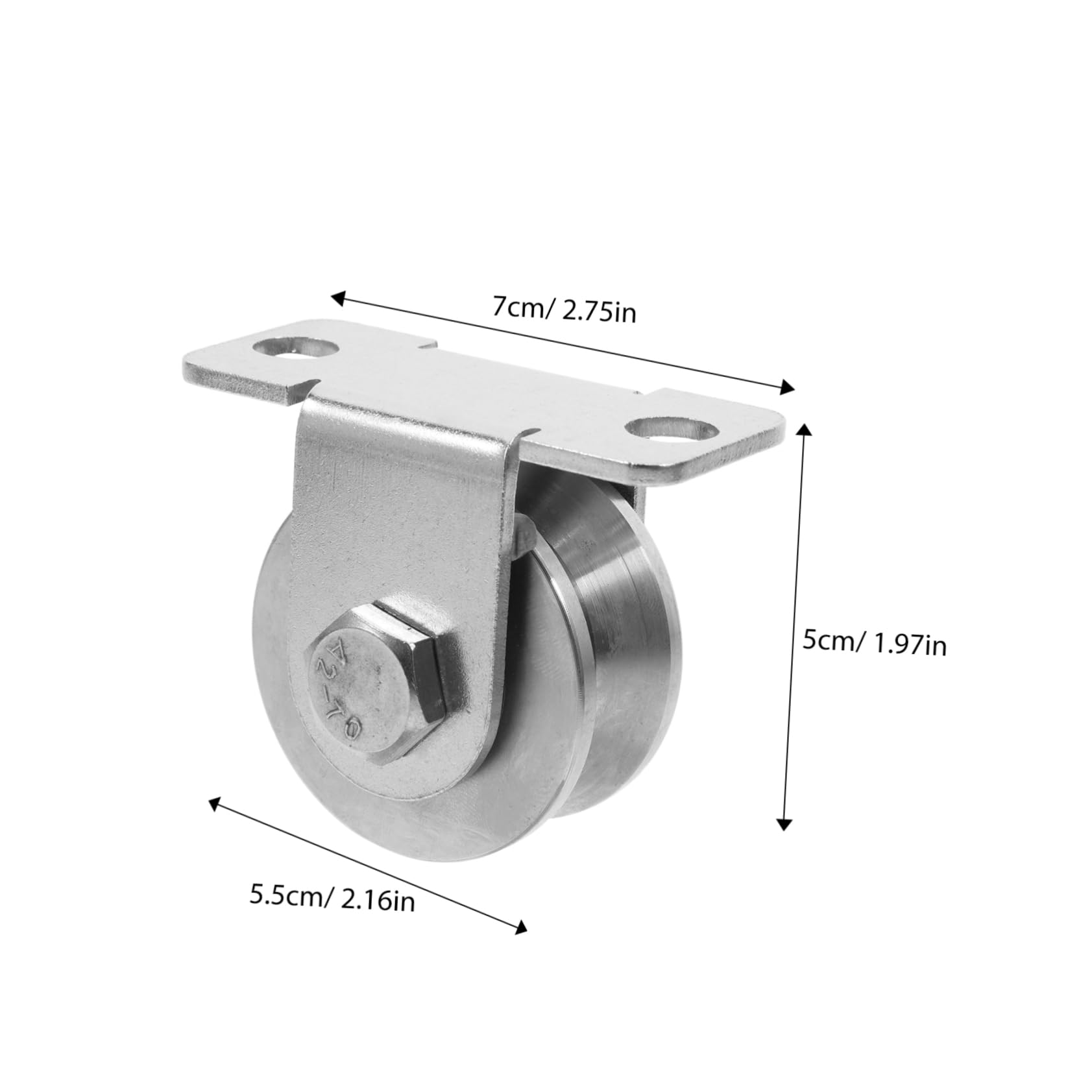 MUCKLILY 48mm Wall Mount Pulley Wheel Stainless Steel Cable Pulley Internal Bearings for Sliding Gate V-Shape 2 Pack