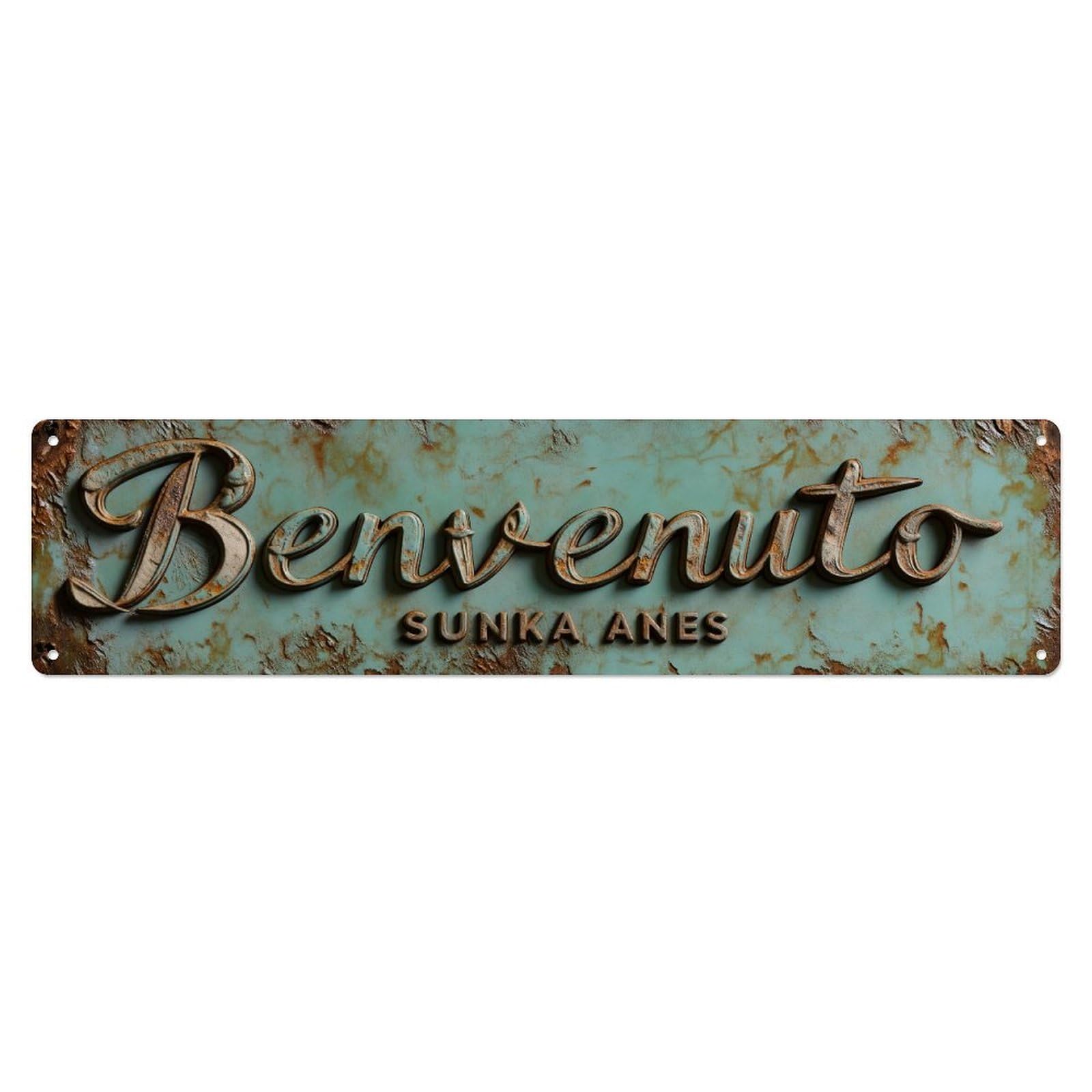 Bronze Script On Rustic Background Tin Sign Vintage Metal Sign Home Bar Garden Indoor & Outdoor Wall Decor Retro Metal Poster 4x16 Inch