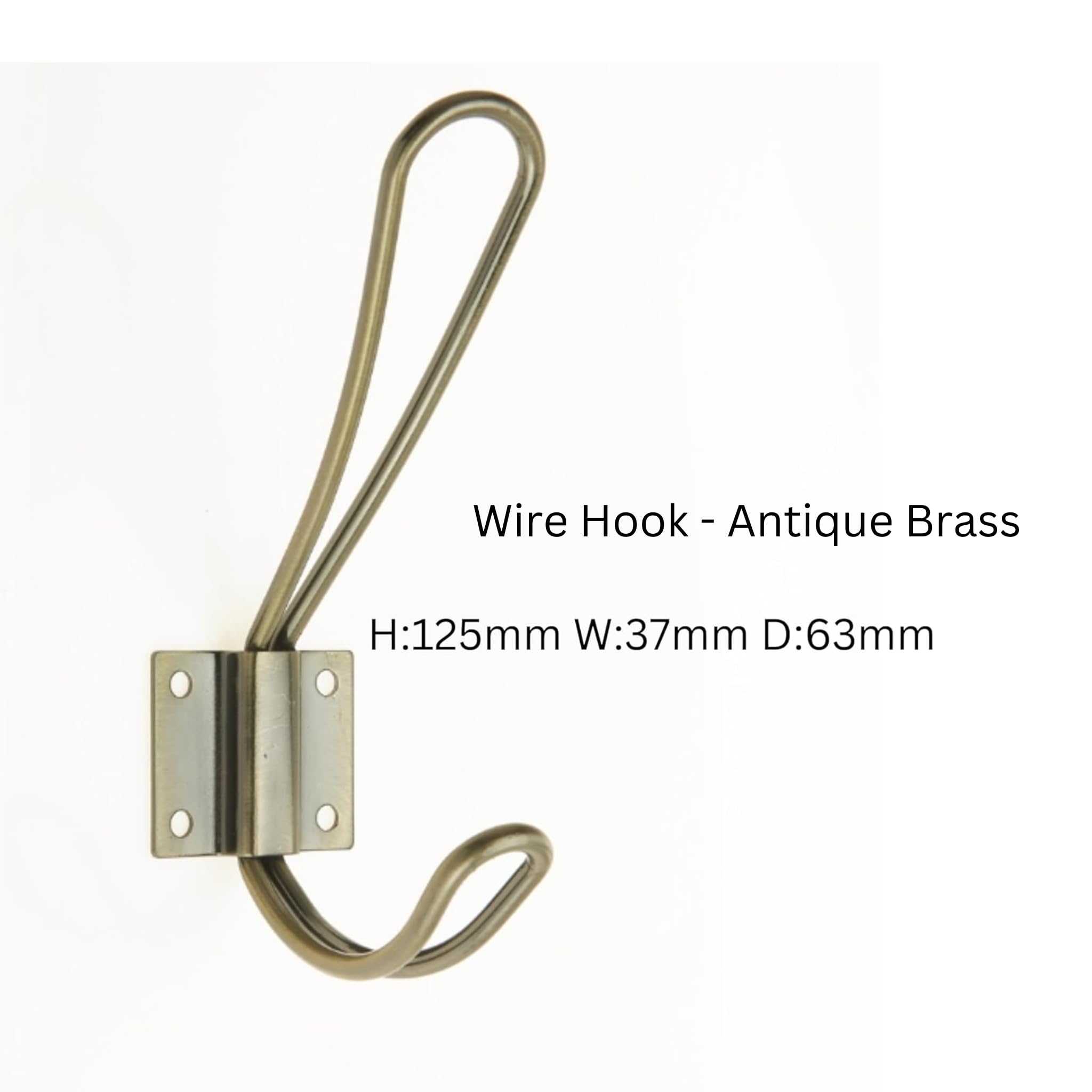 Thingymabob Antique Brass Effect Hooks - Various Styles (Antique Brass Wire Hook) - Image 2