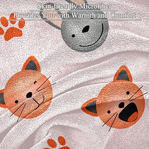 Couverture en peluche microfibre TBOUOBT imprimé patte de chat - 3