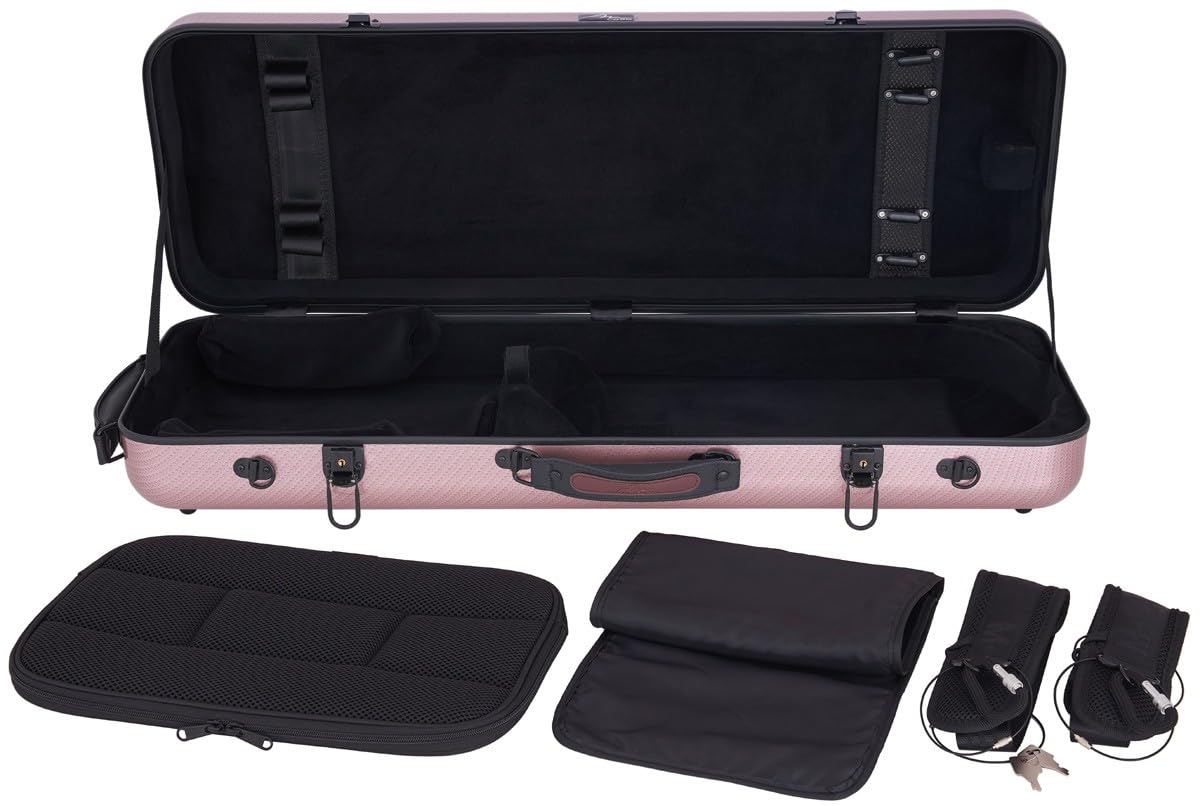 Custodia per Viola Fiberglass 38-43 Oblong special rosso M-case + borsa musicale
