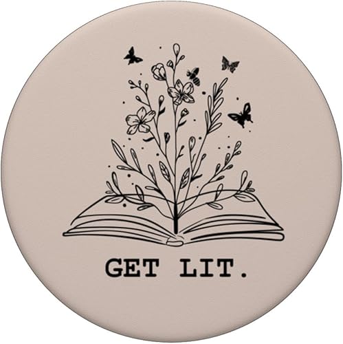 Miniatura 3 de Get Lit Library Book Wildflowers Lovers Literatura Profesor PopSockets Intercambiable PopGrip