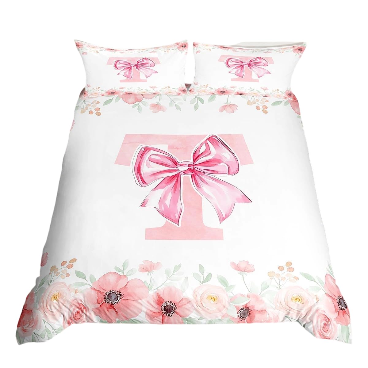 Homewish Flower Monogram T Bedding Sets Single