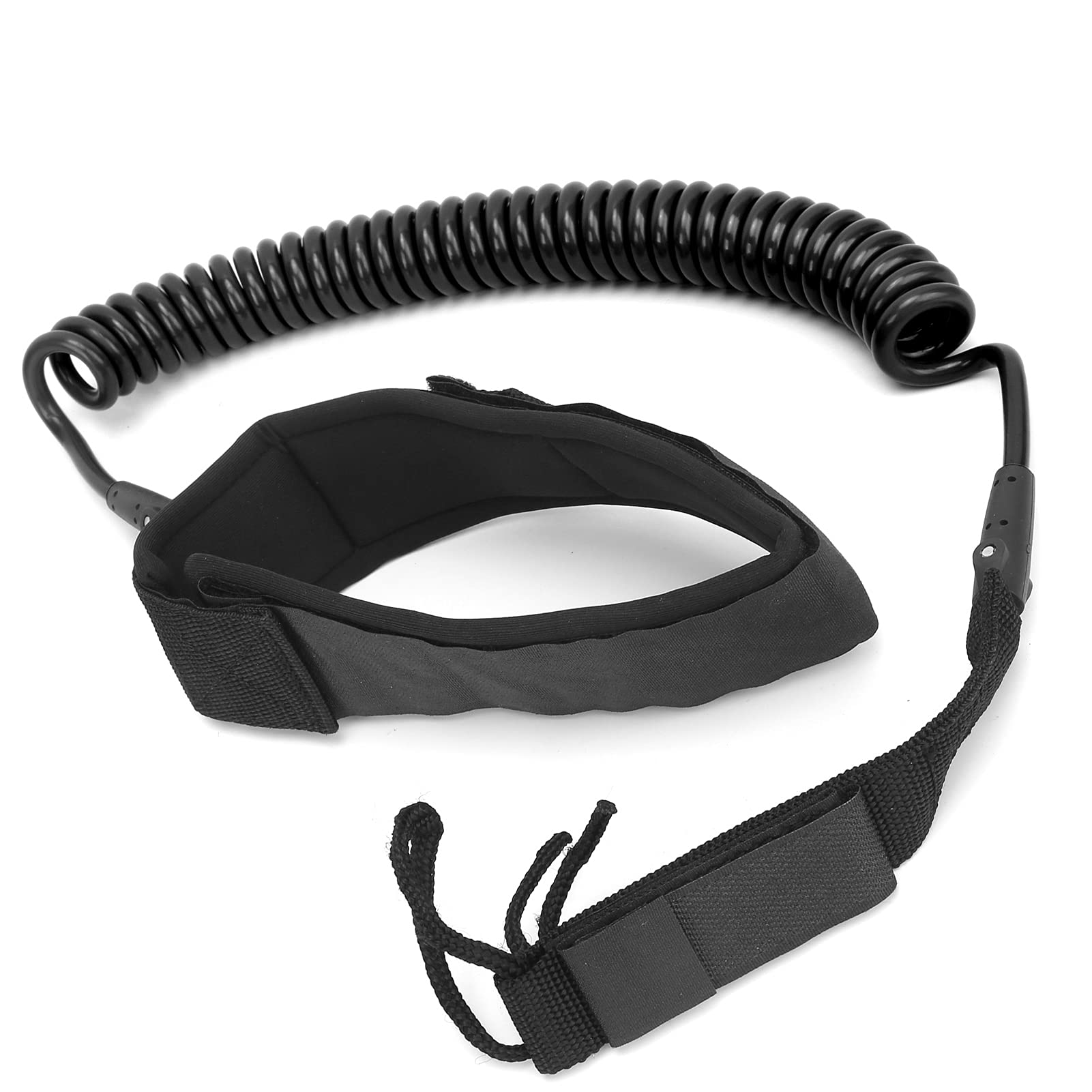 Surfing Foot Rope, High Elastic Surfing Safety Traction Belt Paddle Board Foot Rope Surfing Accessory (Black)