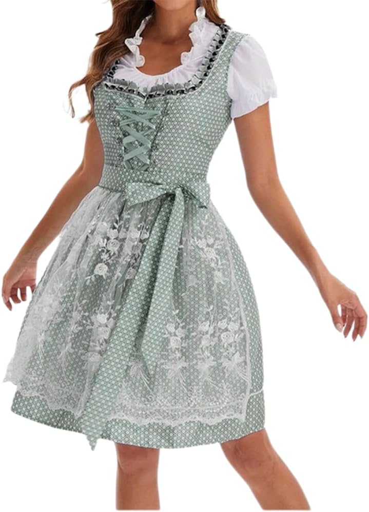 Dalamirra Dirndl Kleid Mit Schürze - Traditionelles Oktoberfest Kostüm