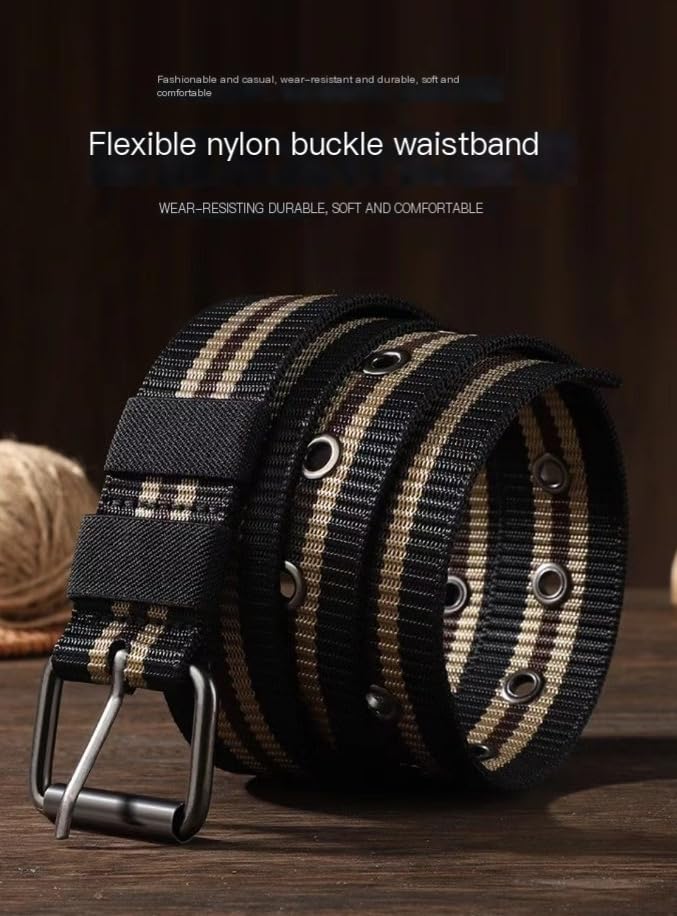 Men Casual Versatile Pin Buckle Training Cycling Sport Canvas Belt For Outdoor Jeans Overalls4