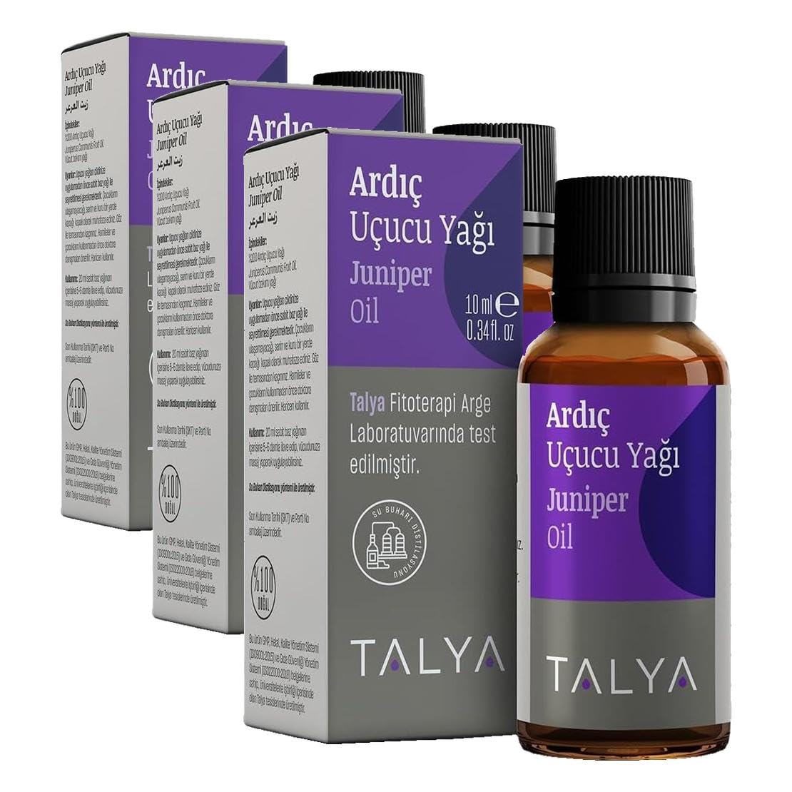 Talya Ardıç Uçucu Yağı (Juniper Essential Oil),%100 Saf ve Doğal, 10 ml (3 paketi)