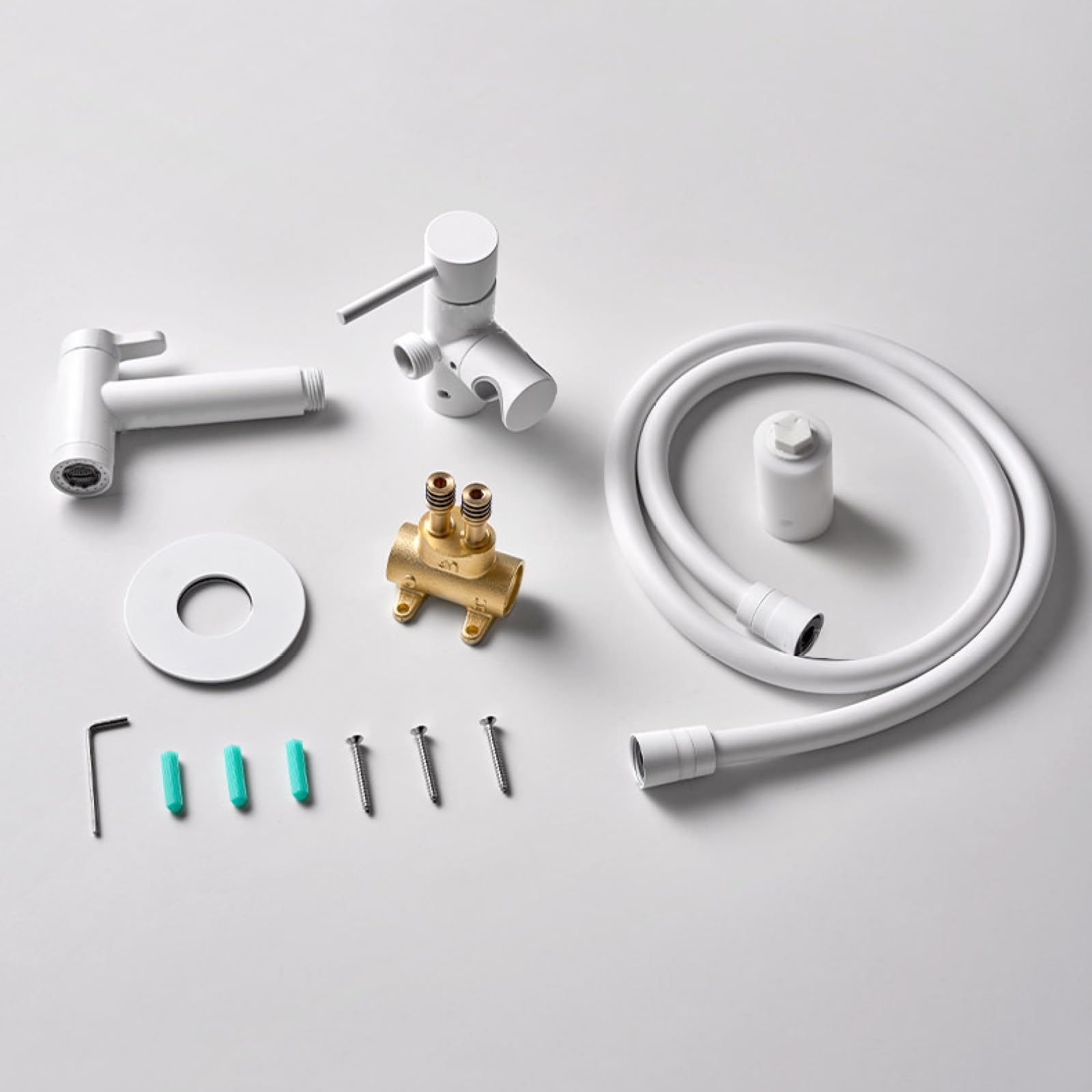 Kit De Rociador De Bidé,Pulverizador Bidé WC Latón Agua Fría Y Caliente Ducha Bidet Adecuado para Higiene Personal,Blanco