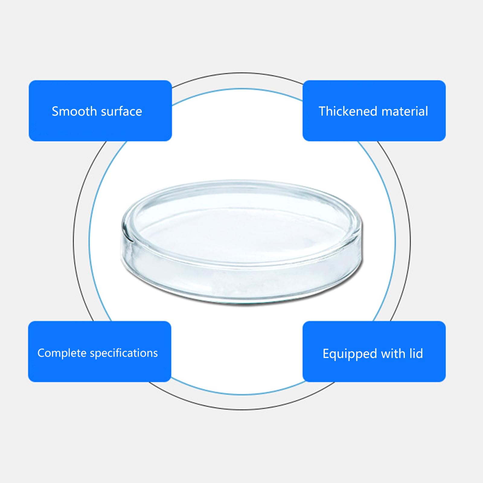 Platos de vidrio de grado de laboratorio para cultivar células, platos estériles, equipo de laboratorio de biología, 10 unidades