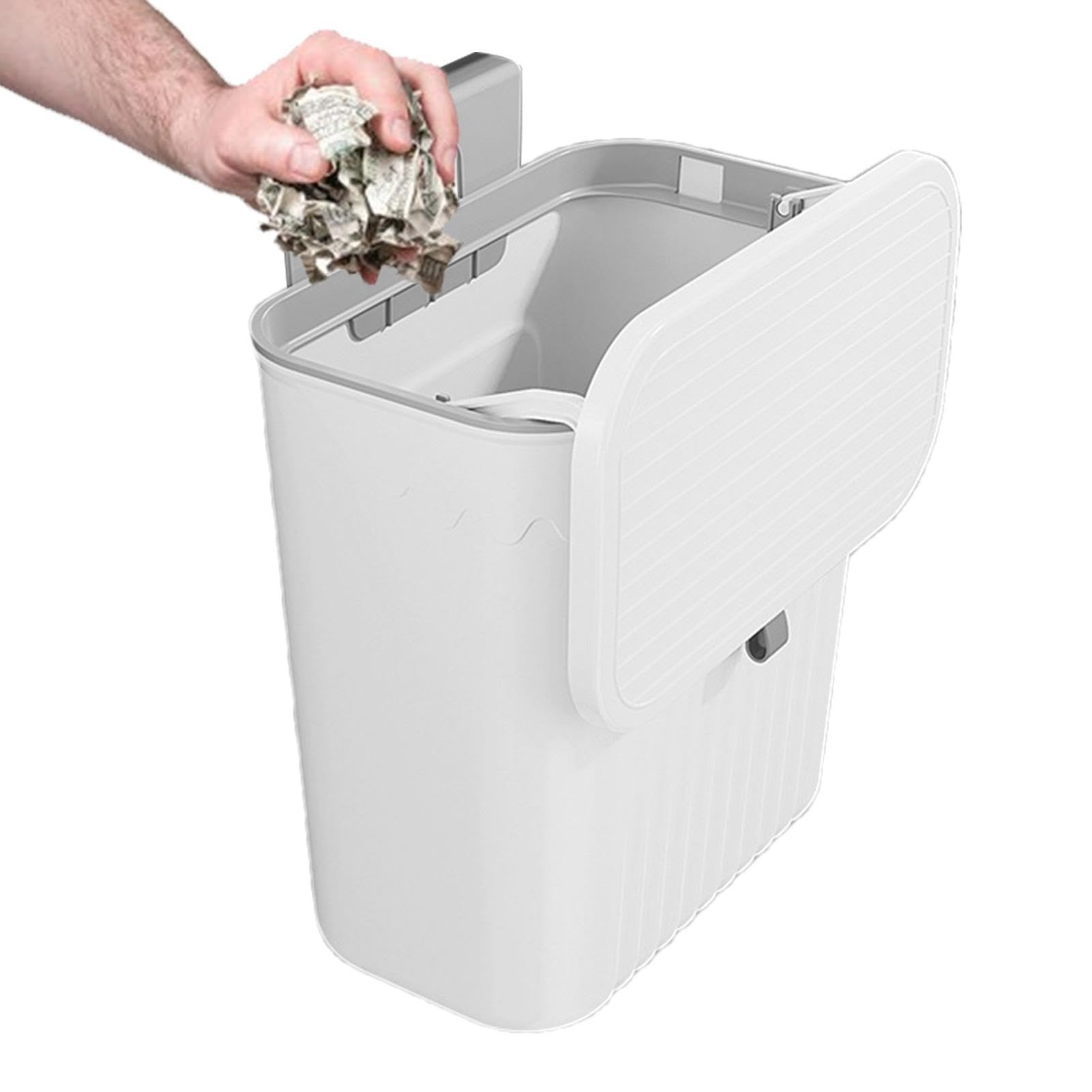 Generico Pattumiera Da Appoggio, – Premium Appendere Appendi La Per | Cucina Appendibile Contenitore Rifiuti, Di Grande Diametro Con Coperchio | Multipurpose Outdoor Indoor Utility Lightweight