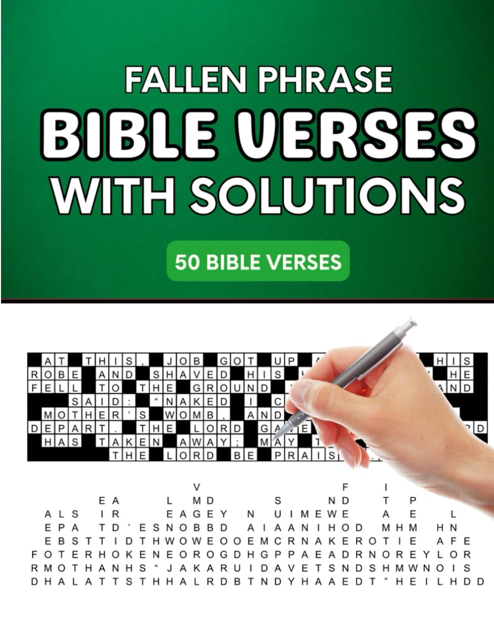Fallen Phrase Puzzle Book Featuring Bible Verses: 50 Scripture-Based Word Puzzles with Solutions: A Thoughtful Christian Word Puzzle Collection ... Through Engaging Fallen Phrase Challenges