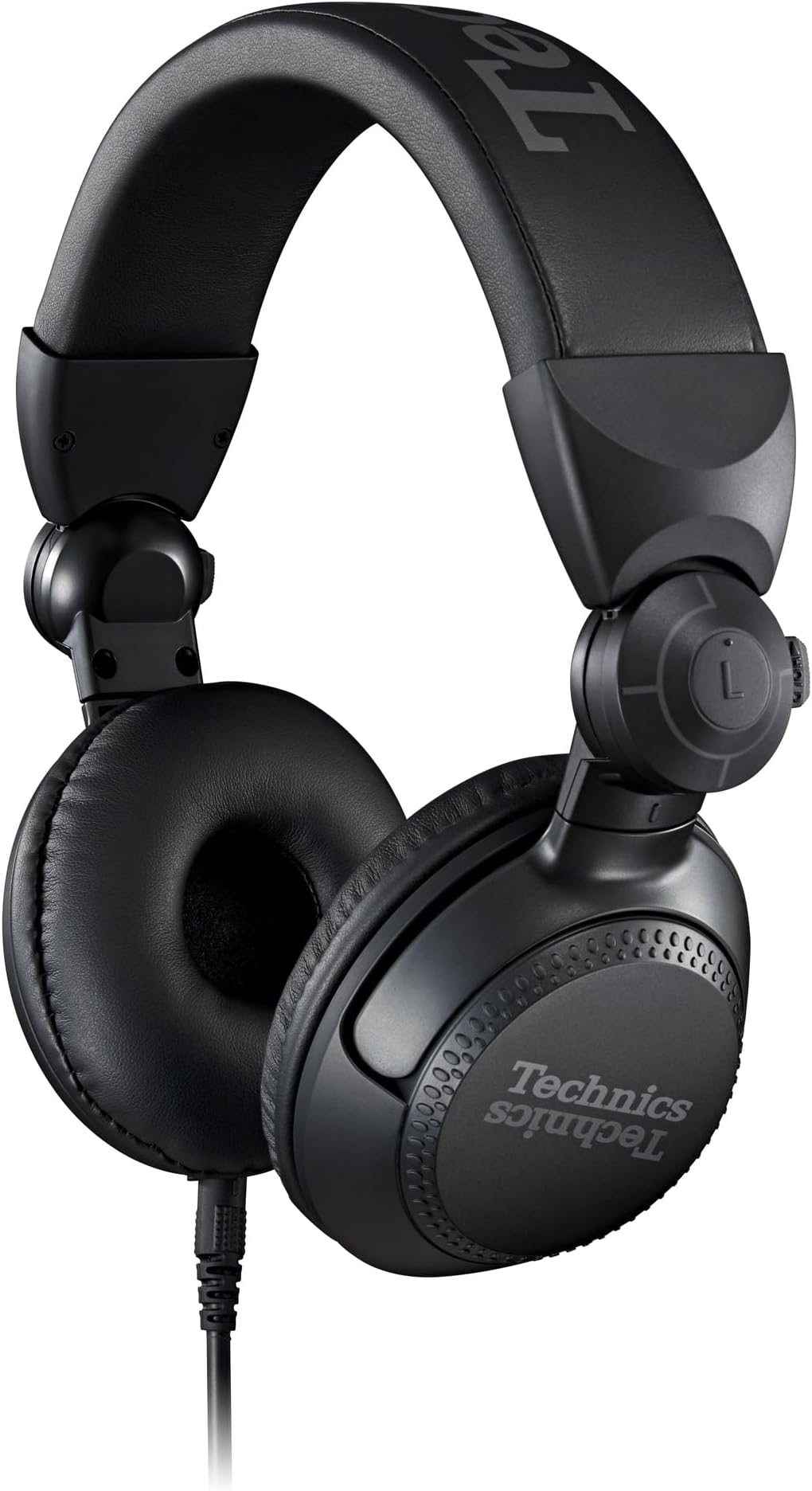 Technics Professional DJ Headphones with 40mm CCAW Voice Coil Drivers, 270° Swivel Housing and Locking Detachable Cord; Lightweight, Foldable High Input - EAH-DJ1200-K (Black)