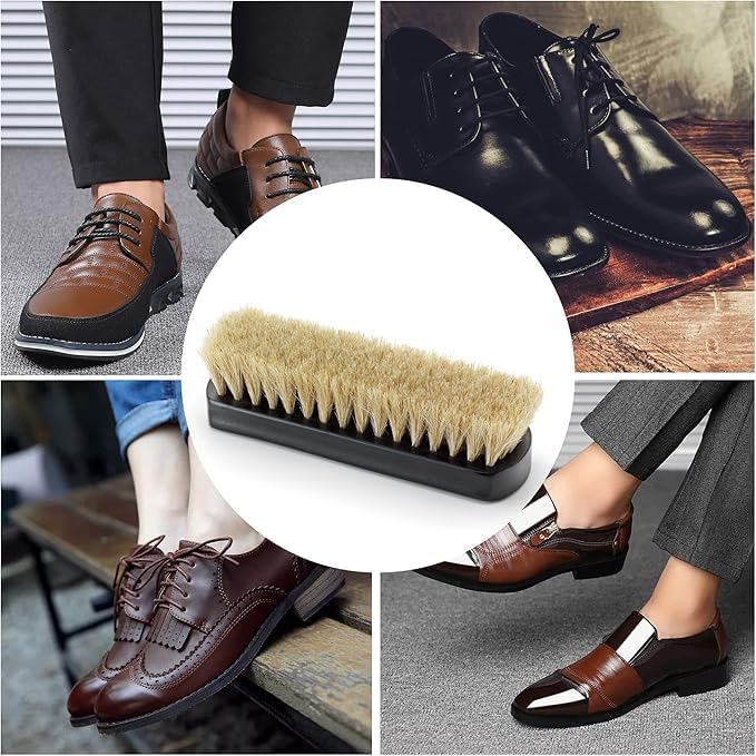 Miniatura 6 de Cepillo Premium de Betún de Zapatos de Crin de Caballo  Cepillo de Zapatos de Madera de Haya Hecho a Mano para Brillo y Abrillantado  Lujoso Cepillo