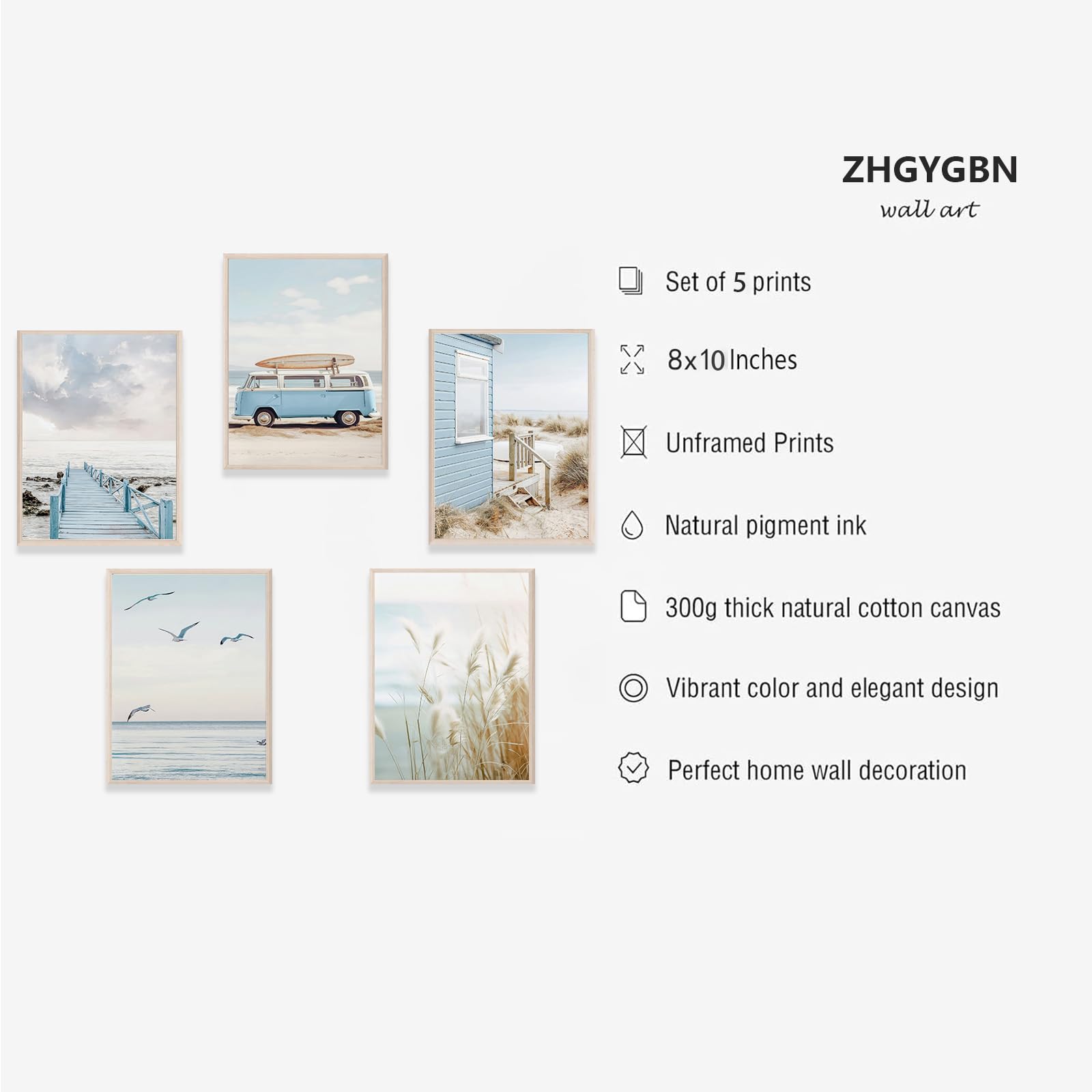 ZHGYGBN Retro Wall Art Gothic Home Decor Wall Art Victorian Painting Vintage Castle Oil Painting Vampire Castle Art for Home Living Room Bedroom Wall Decor (UnFramed, 12 X 16 Inch) Dark Academia Art: Beach Vibe Collection 8X10inchx5pcs