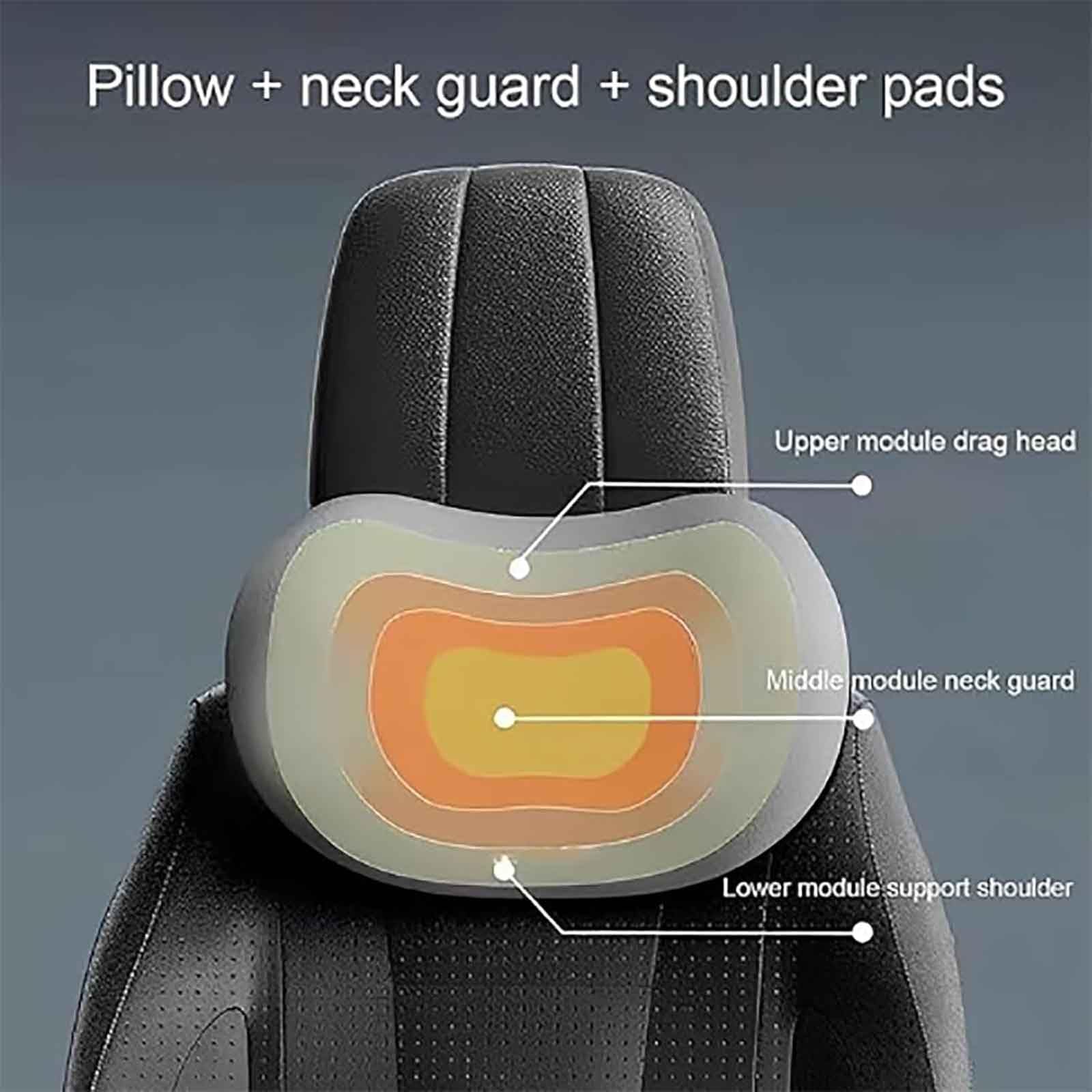 Cojín Reposacabezas Y Soporte Lumbar Coche para Vauxhall Crossland/Grandland X/Insignia, Espuma ViscoeláStica ErgonóMico Cuello Almohada Adjustable Transpirable Accesorios,A/Black