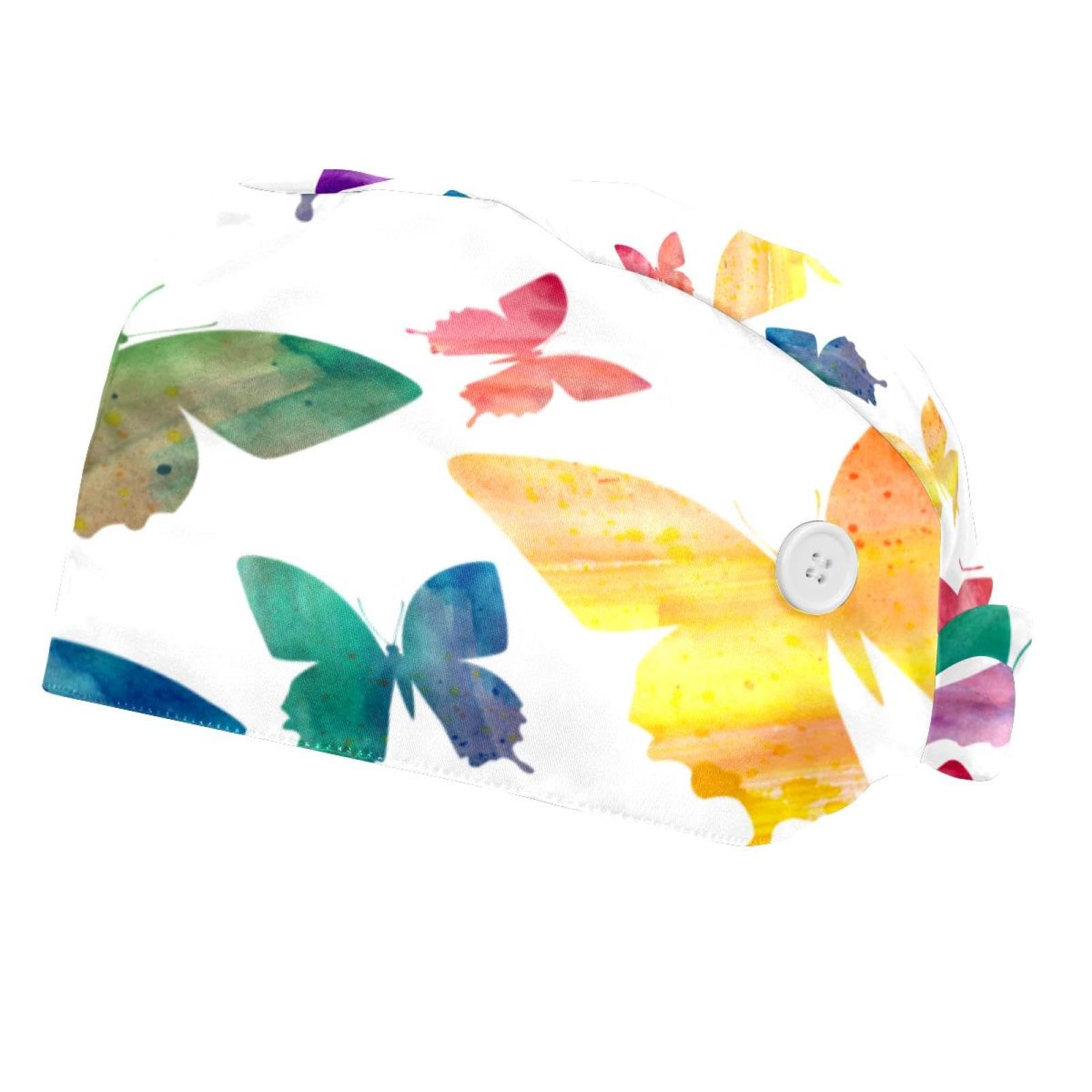 Blue Green Butterfly Sweat Wicking Doo Rag Beanie Cooling Helmet Liner Bandana Chemo Hat for Men and Women
