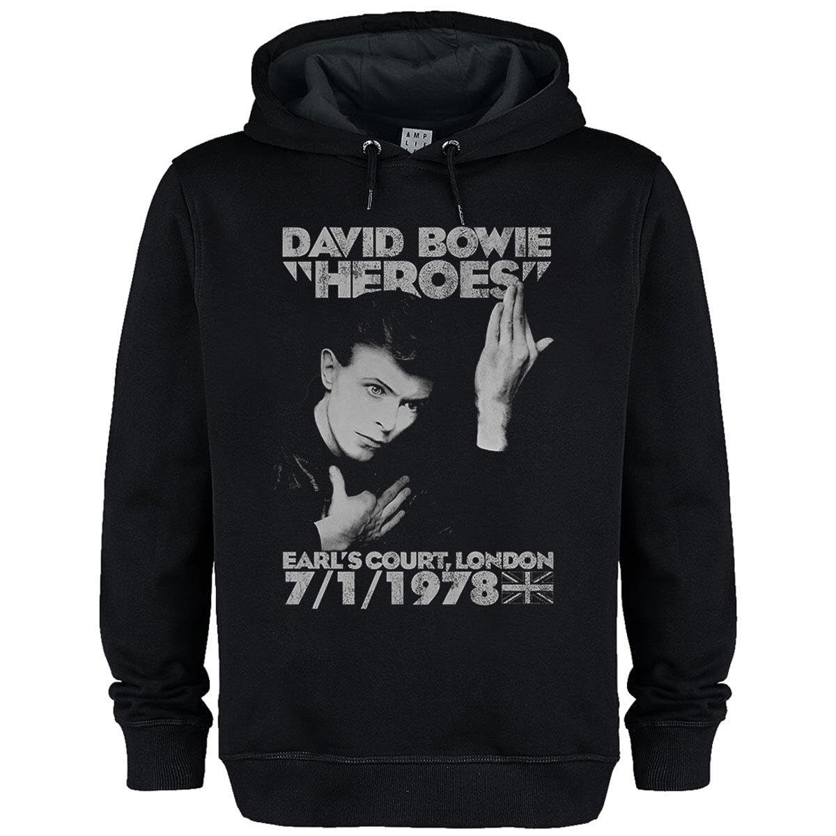 Amplified Unisex Adult Heroes 1978 David Bowie Hoodie (XXL) (Black)
