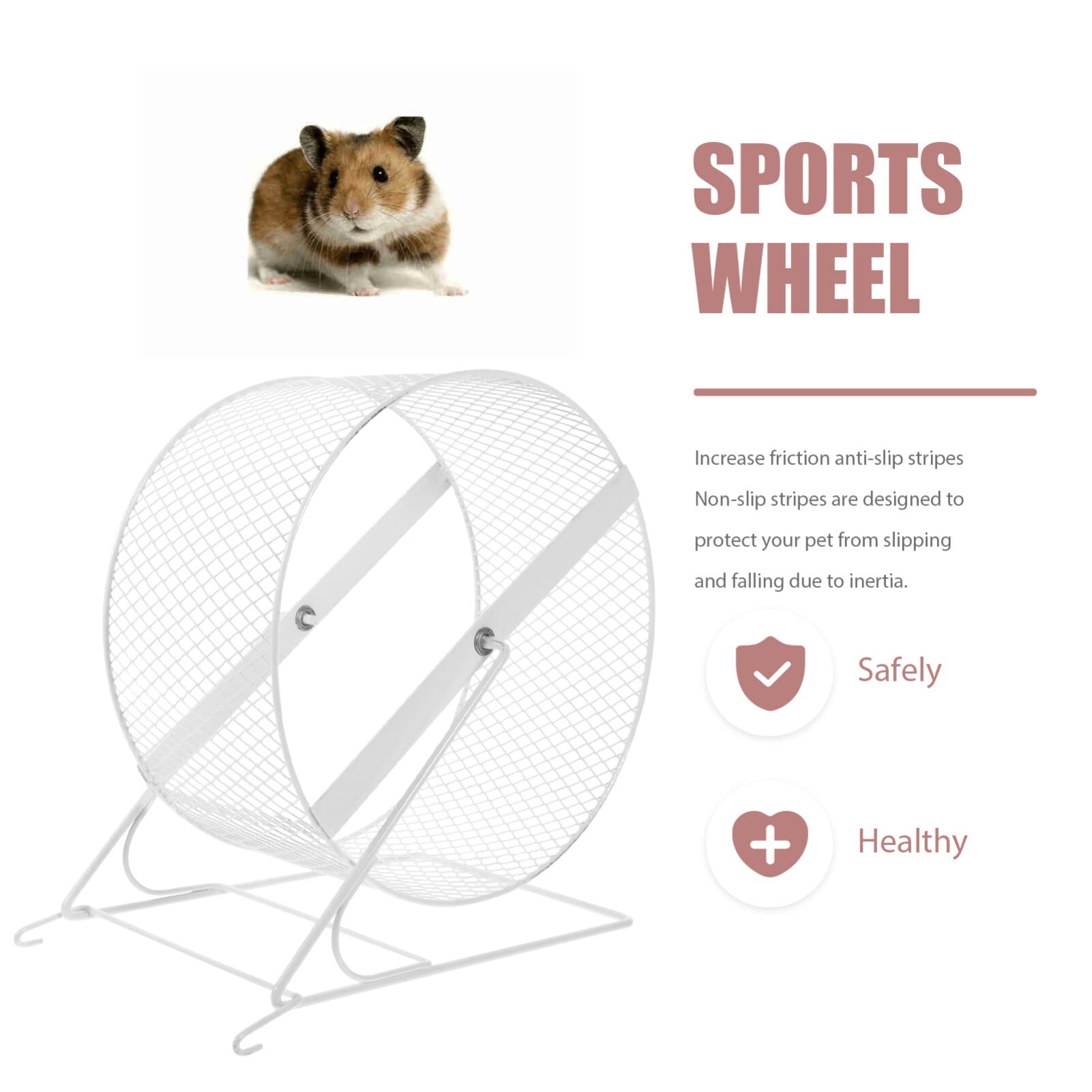 POPETPOP Cichy Kołowrotek Dla Chinchilli i Hamstera Zabawka Do Ćwiczeń Dla Małych Zwierząt Mute Running Wheel z Stojakiem Idealna Do Zabawy i Aktywności Fizycznej