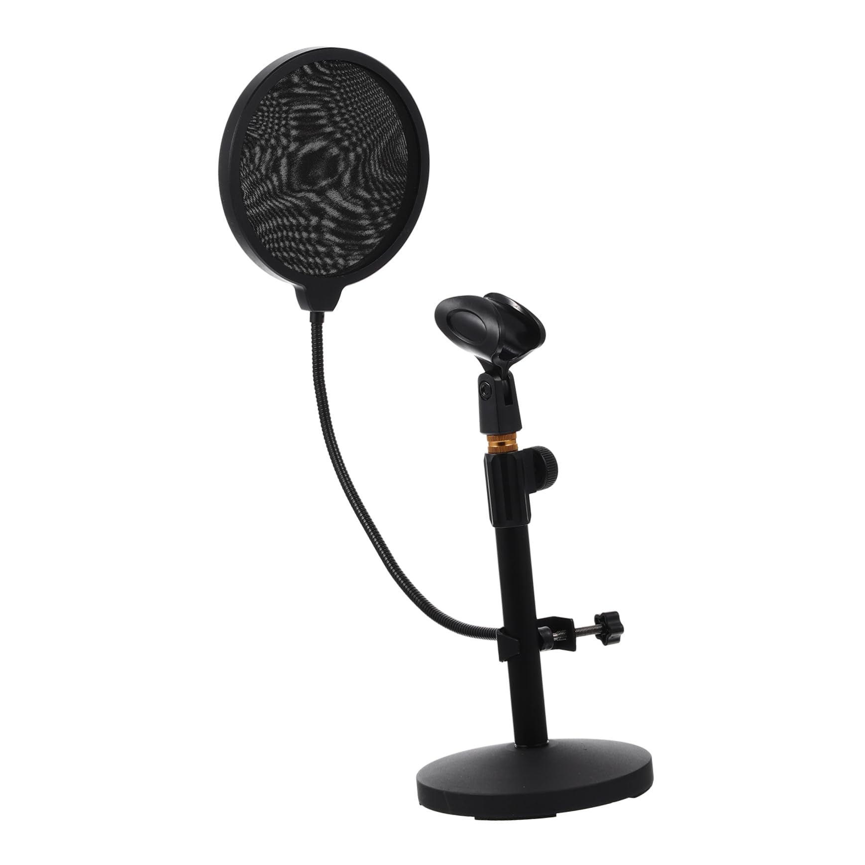 Soporte para Micrófono de Escritorio con Base Metálica Redonda, Diseño Estable y Protección contra Saliva y Polvo, Adecuado para Podcasting y Transmisiones en Directo