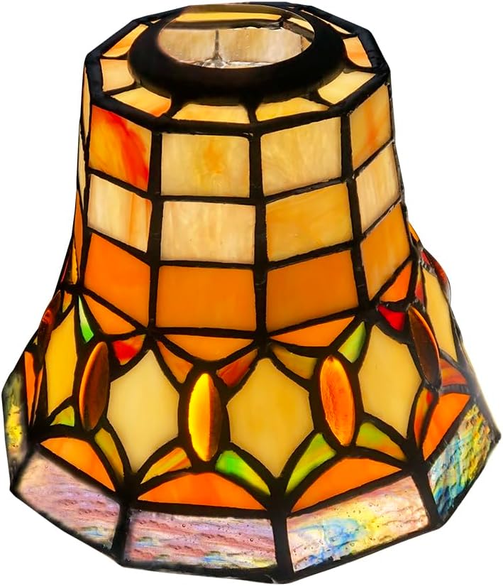 HUIMEIJU Tiffany style stained glass lampshade、Ceiling Fan light、Wall lampshade、Replacement lampshade.HMJ6037