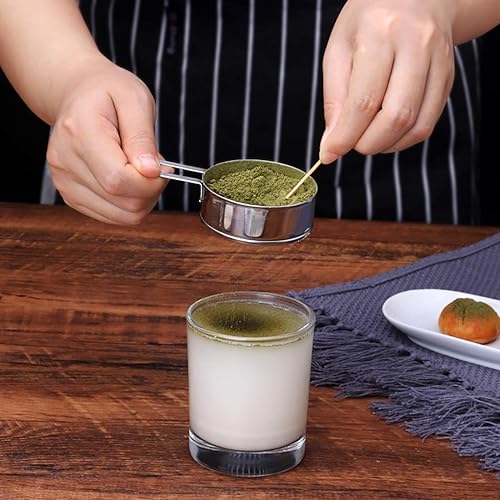 Miniatura 7 de Colador de acero inoxidable con mango largo, tamiz de harina, pequeño tamiz de harina para hornear, polvo, azúcar y café, colador de té de pastas,