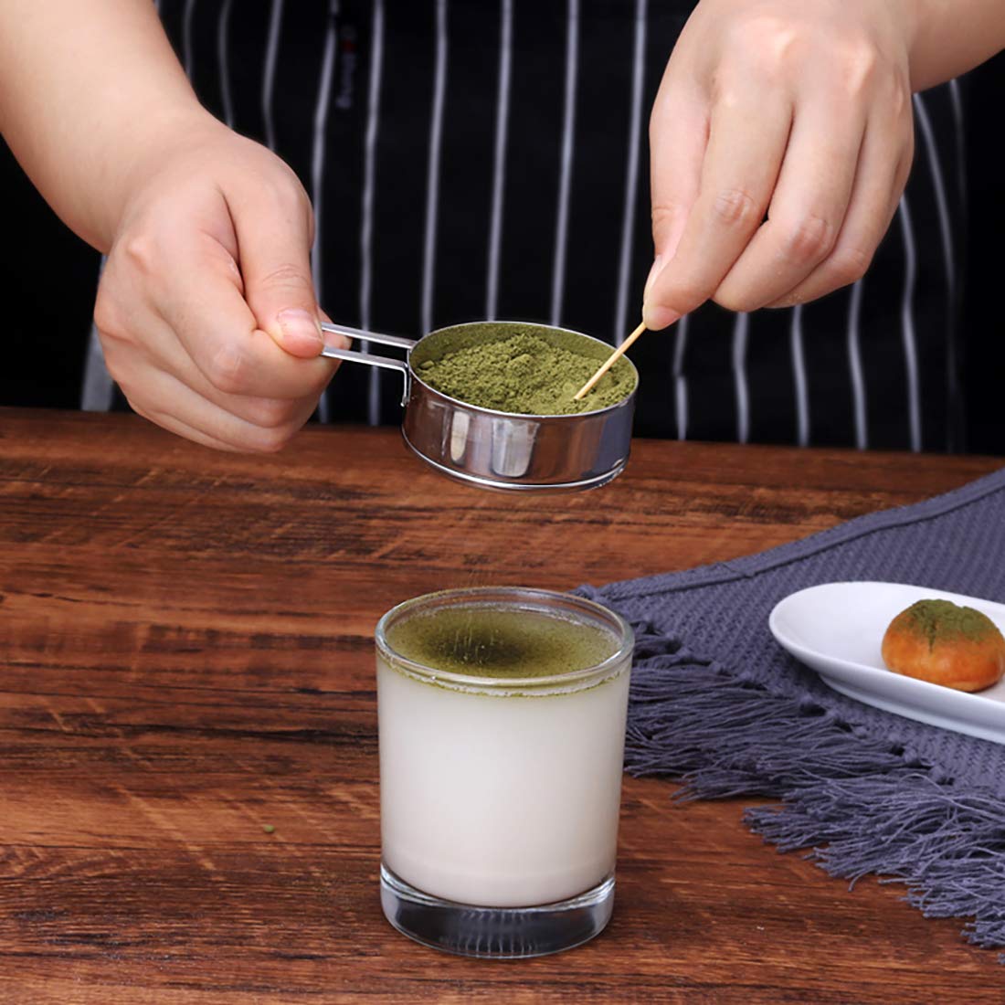 Goeielewe Stainless Steel Strainer with Long Handle, Flour Sieve Mini Small Flour Sifter Drainer for Baking, Powder, Sugar and Coffee Pastas Tea Strainer - Diameter 2.5 Inch - Image 7