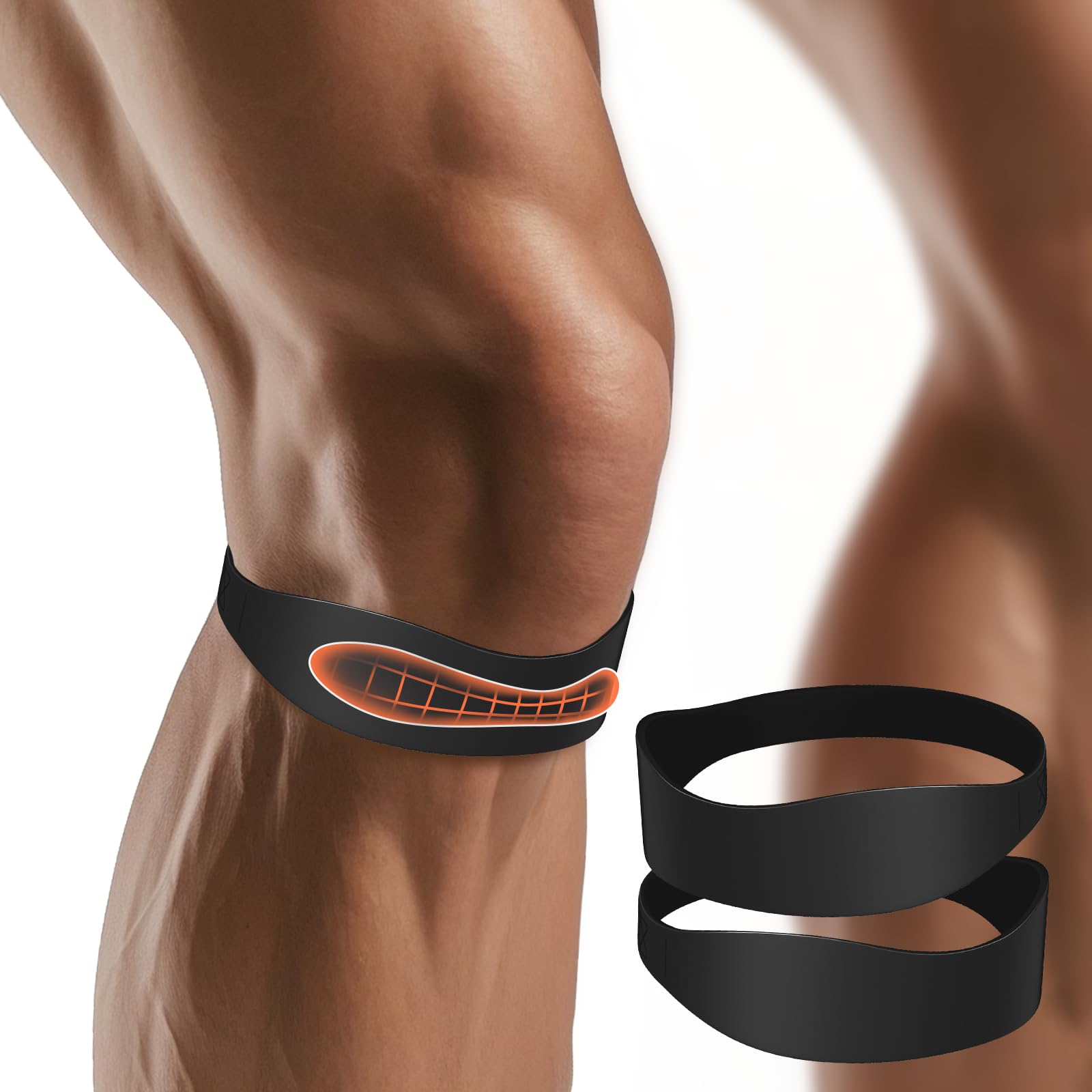 ELEPHANTBOAT® 2 Pcs Patella Support Knee Cap Brace Silicone Bands