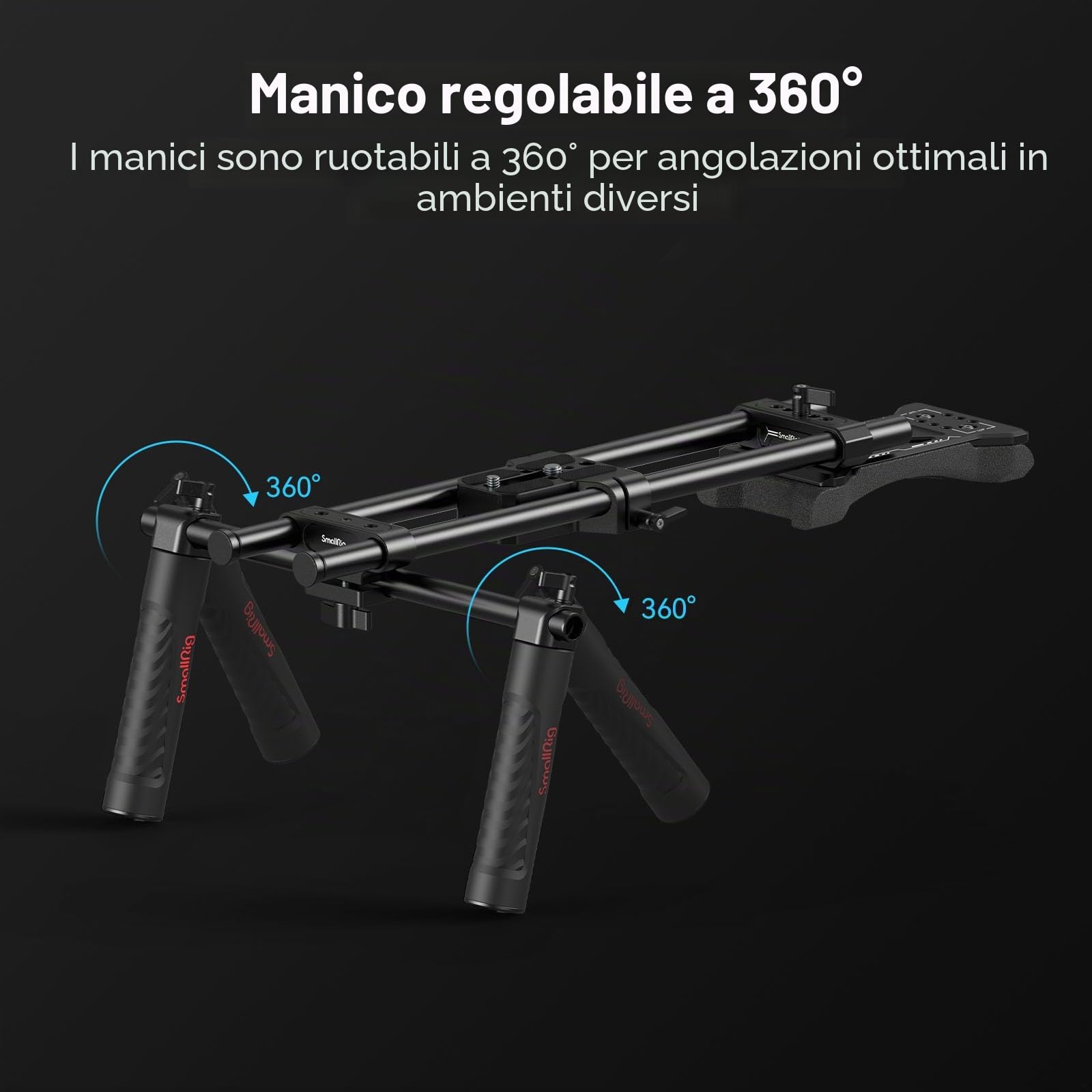 SMALLRIG Kit di supporto universale da spalla per fotocamera, 40 cm, asta di supporto da 15 mm, stabilizzatore per fotocamera DSLR, per filmmaking - 2896C