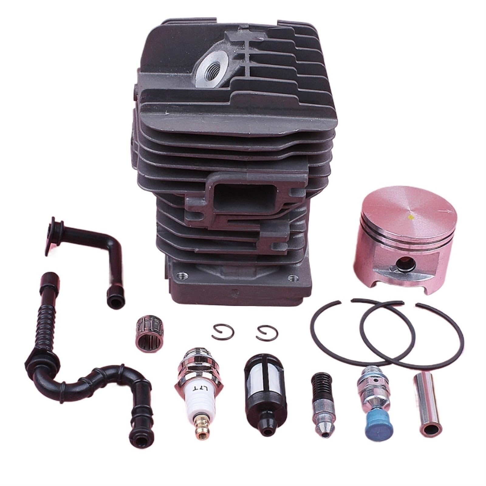 Kit de pistón de Cilindro de 49mm, for MS390 MS290 039 029, línea de Filtro de Aceite Combustible, válvula de descompresión, Pieza de Repuesto for Motosierra Pistón de Cilindro de jardín