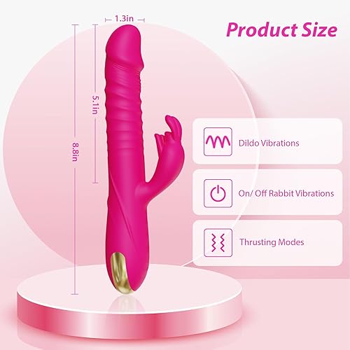 Miniatura 6 de Consoladores con vibrador de empuje, juguetes sexuales para adultos para mujeres - Juguetes sexuales, consoladores, vibrador de punto G, conejo con