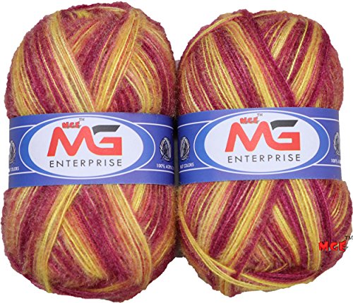 Image of M.G ENTERPRISE Acrylic Feather Soft Pancy Hand Knitting Wool /Art Craft Fingering Crochet (200g)