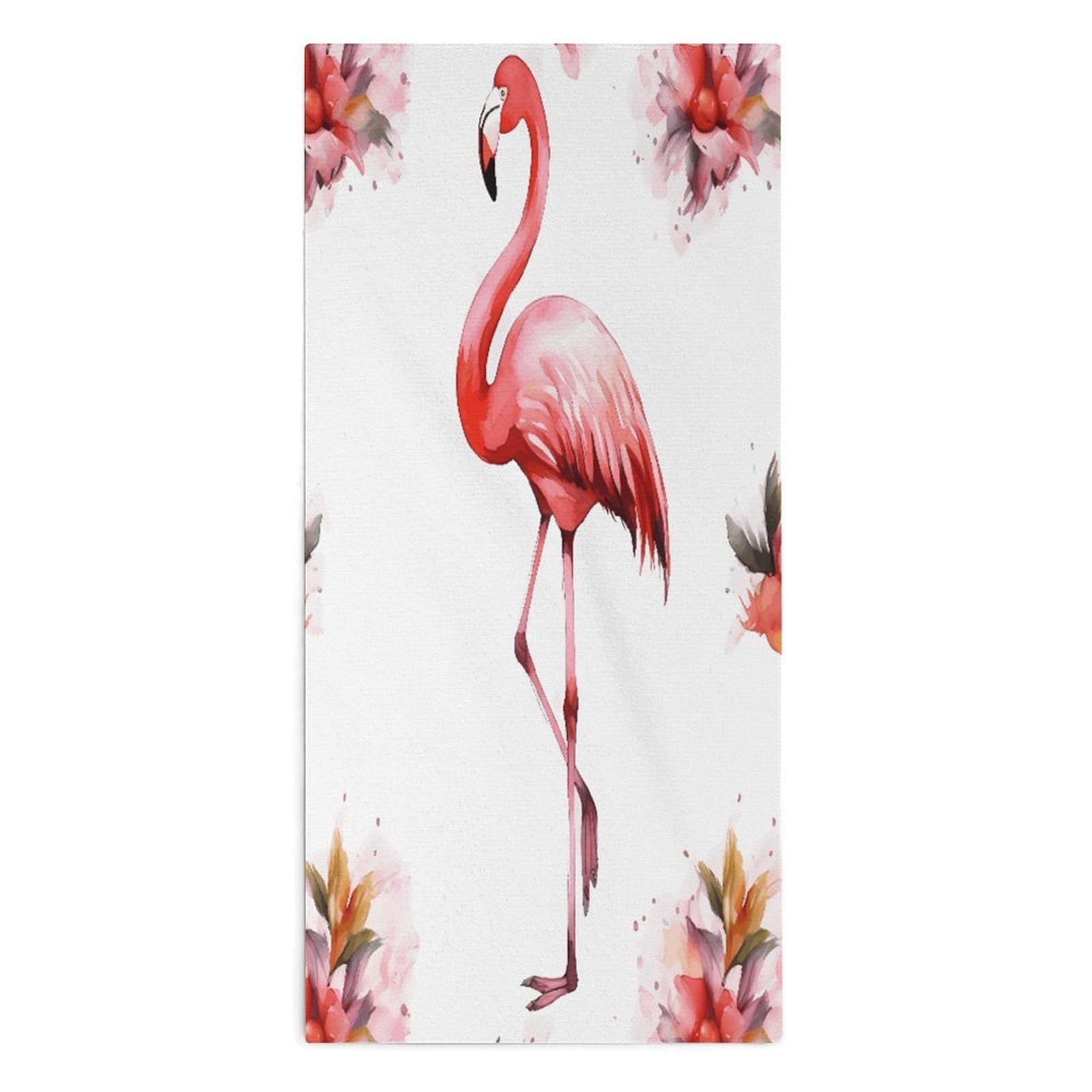 Fodpand Style Flamingo Microfiber Towels, Decorative Bath Towel Soft & Lightweight, Hand Towels Multipurpose Use For Bathroom, Pool, Gym, Spa, And Hotel Use