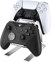 Vista 2 de Soporte para controladores – Pack de 2 – Soporte de exhibición universal de 2 niveles de aluminio, accesorios para escritorio de juegos de PC