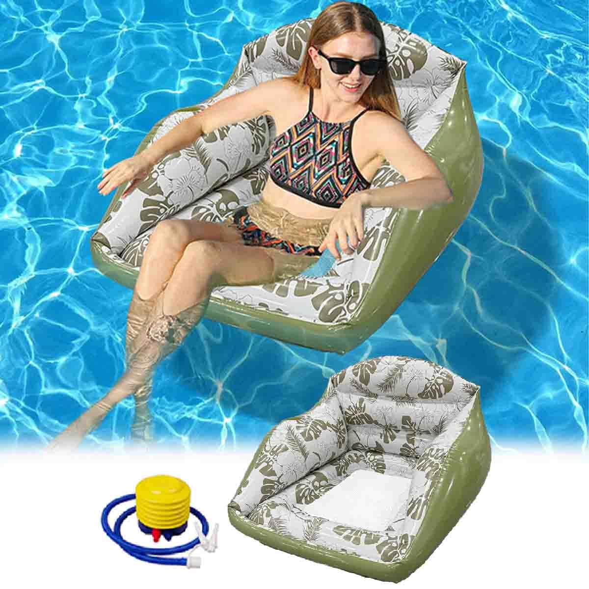 Poltrona gonfiabile 3-in-1 per piscina per adulti,Amaca Galleggiante per Piscina,Materasso ad aria,sedia galleggiante,divanetto galleggiantes con portabibite,per Esterni,Spiagge,Laghi