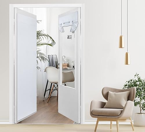 Miniatura 11 de PI Cortina Opaca para Puerta Francesa, Sombra de Ventana con Privacidad y Aislamiento Térmico, Cortina Larga para Vidrio/Puerta Corrediza, Sombra