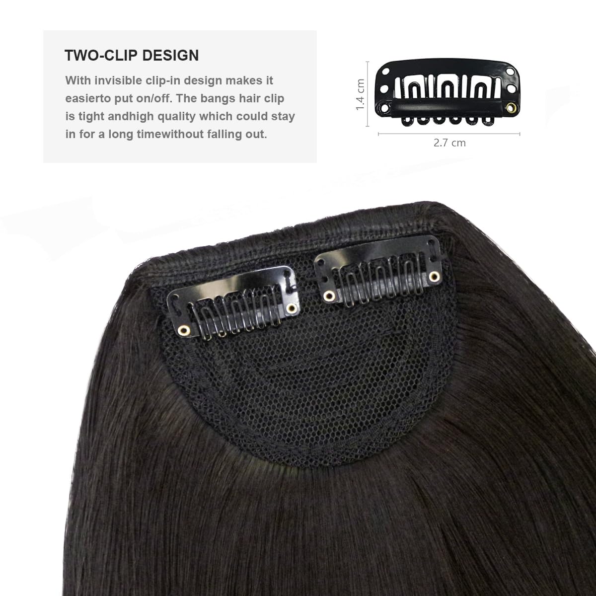 BUYOGET Clip in Fringe Hair Extension Dark Brown Straight Fake fringe Clip on Bangs Hair Clip for Women, #4 Dark Brown, 6 inches - Image 4