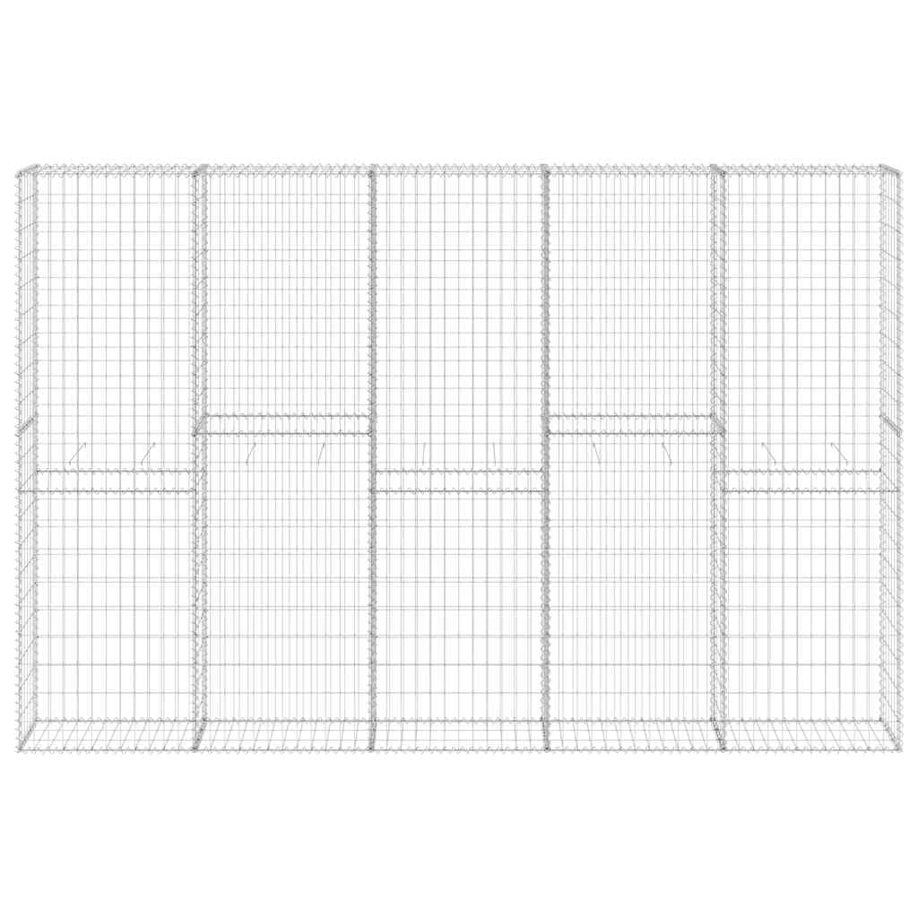 Makastle Mur en Gabion Acier Galvanisé Argenté 300x30x200 cm avec Couvercles, Assemblage Requis