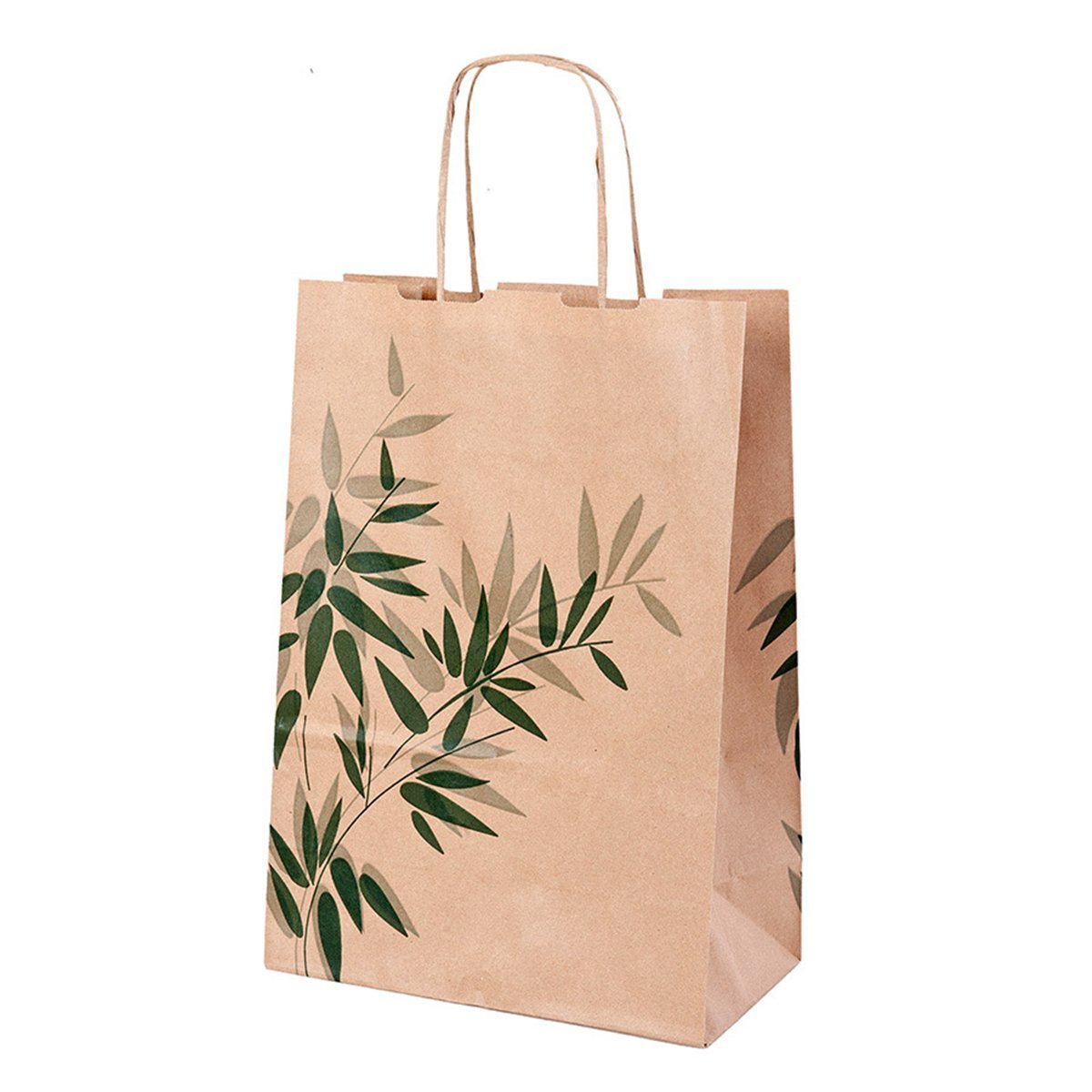 Torebki Sos z uchwytami "Feel Green" 80 g/m2 20+10X29 cm natura Kraft - 250 un.